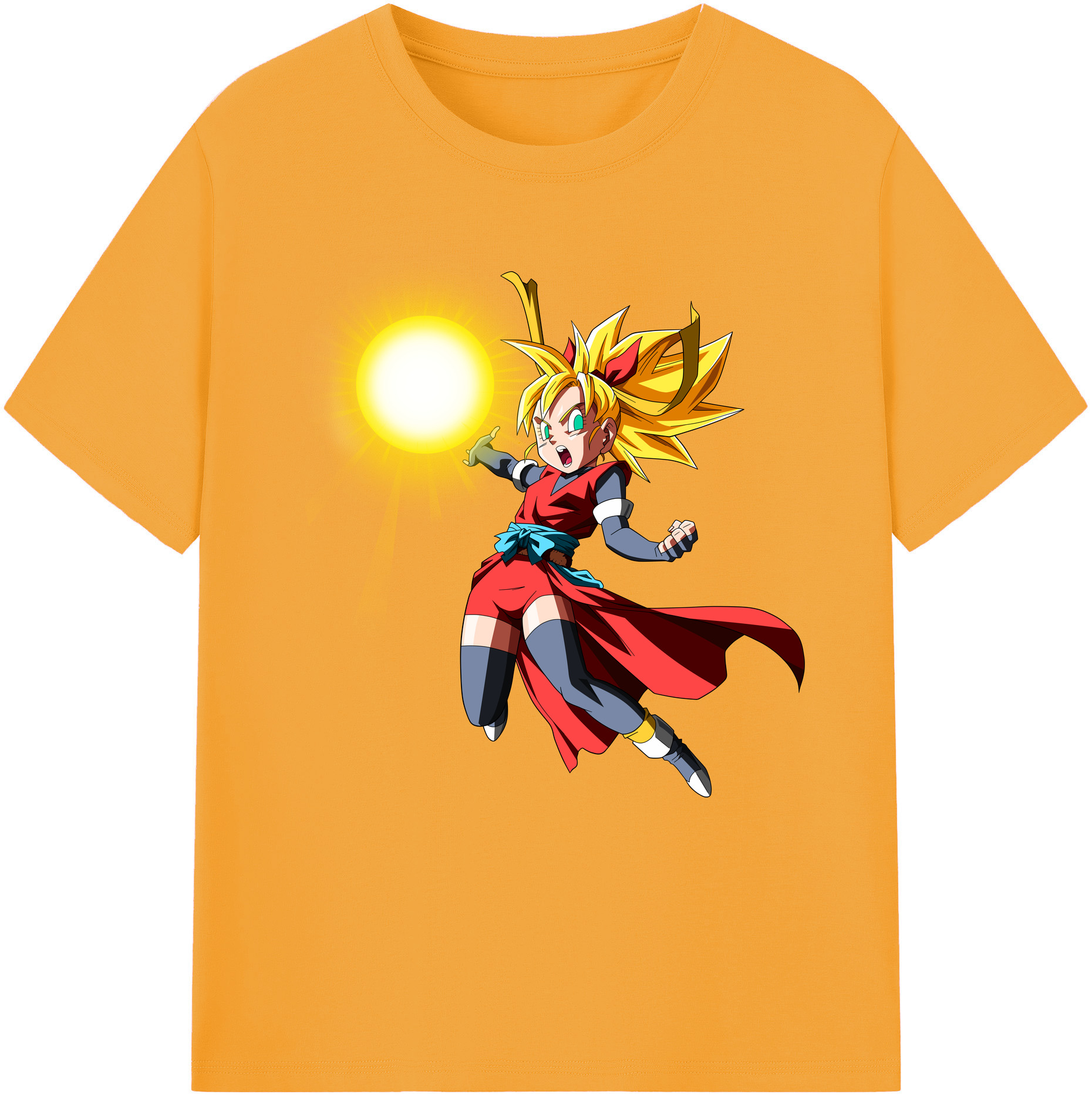 （画像用） ドラゴンボール カリフラ DRAGON BALL Caulifla レディースカジュアルプリントTシャツ（綿100％）
