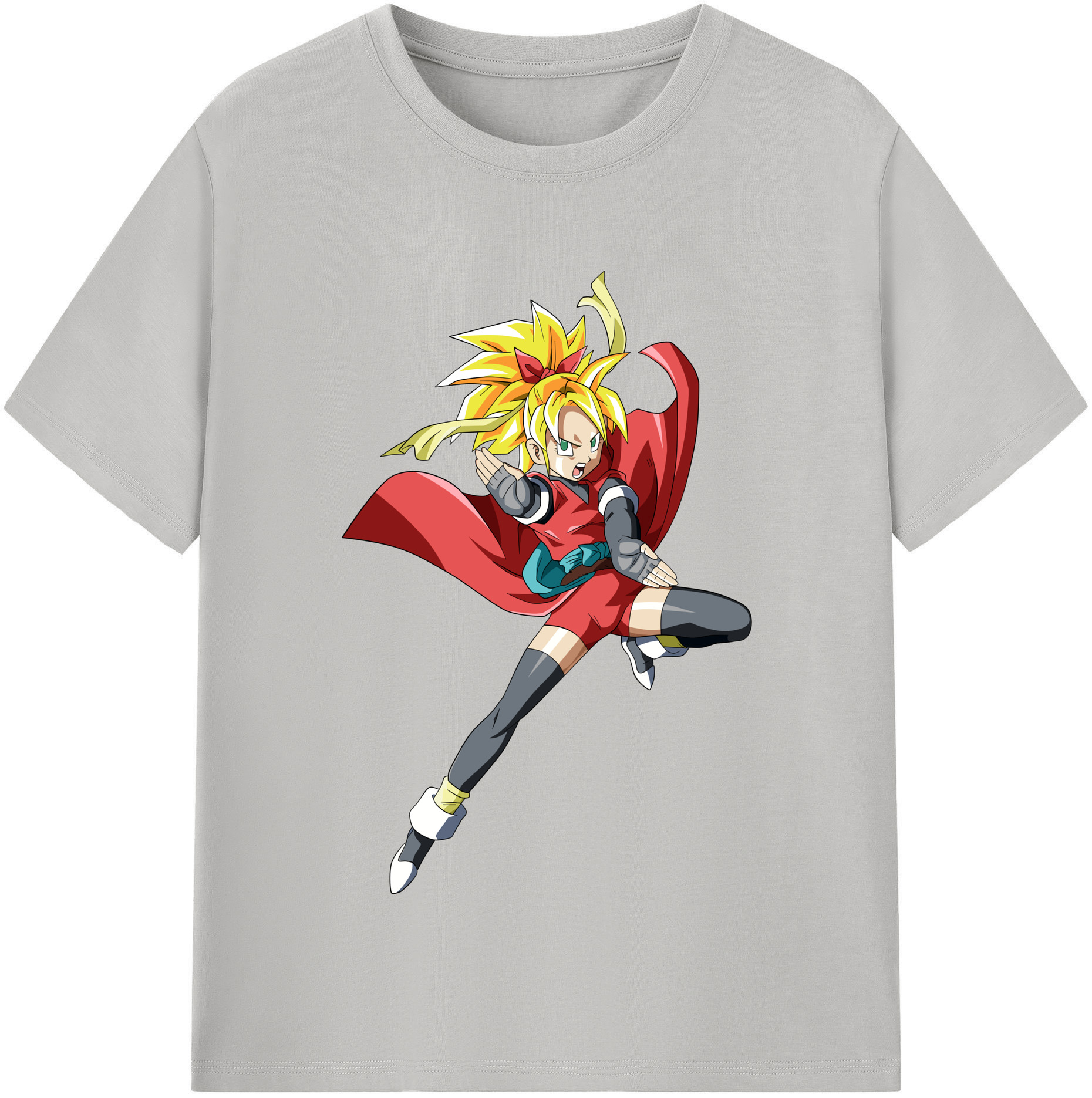（画像用） ドラゴンボール カリフラ DRAGON BALL Caulifla レディースカジュアルプリントTシャツ（綿100％）