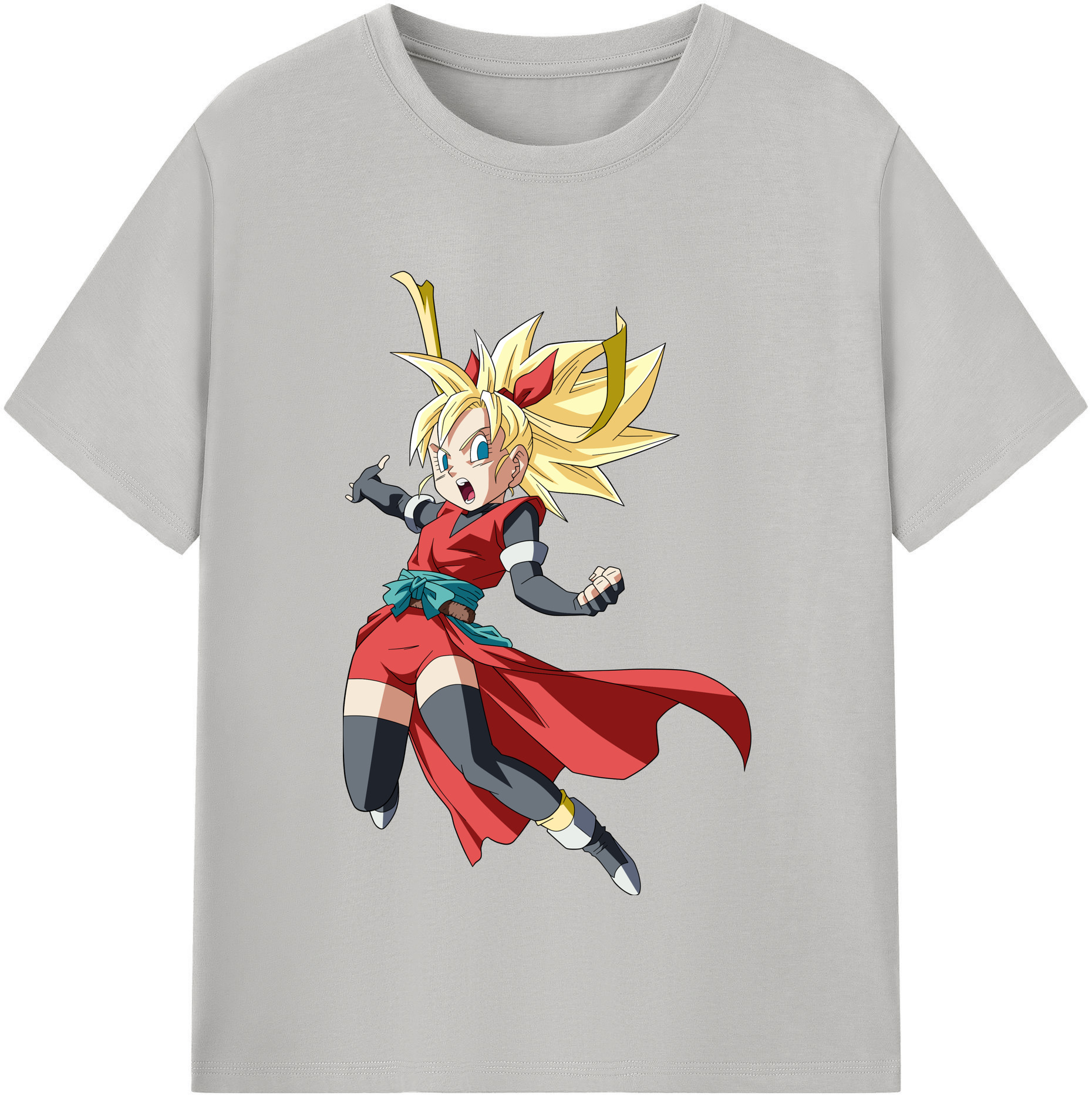 （画像用） ドラゴンボール カリフラ DRAGON BALL Caulifla レディースカジュアルプリントTシャツ（綿100％）