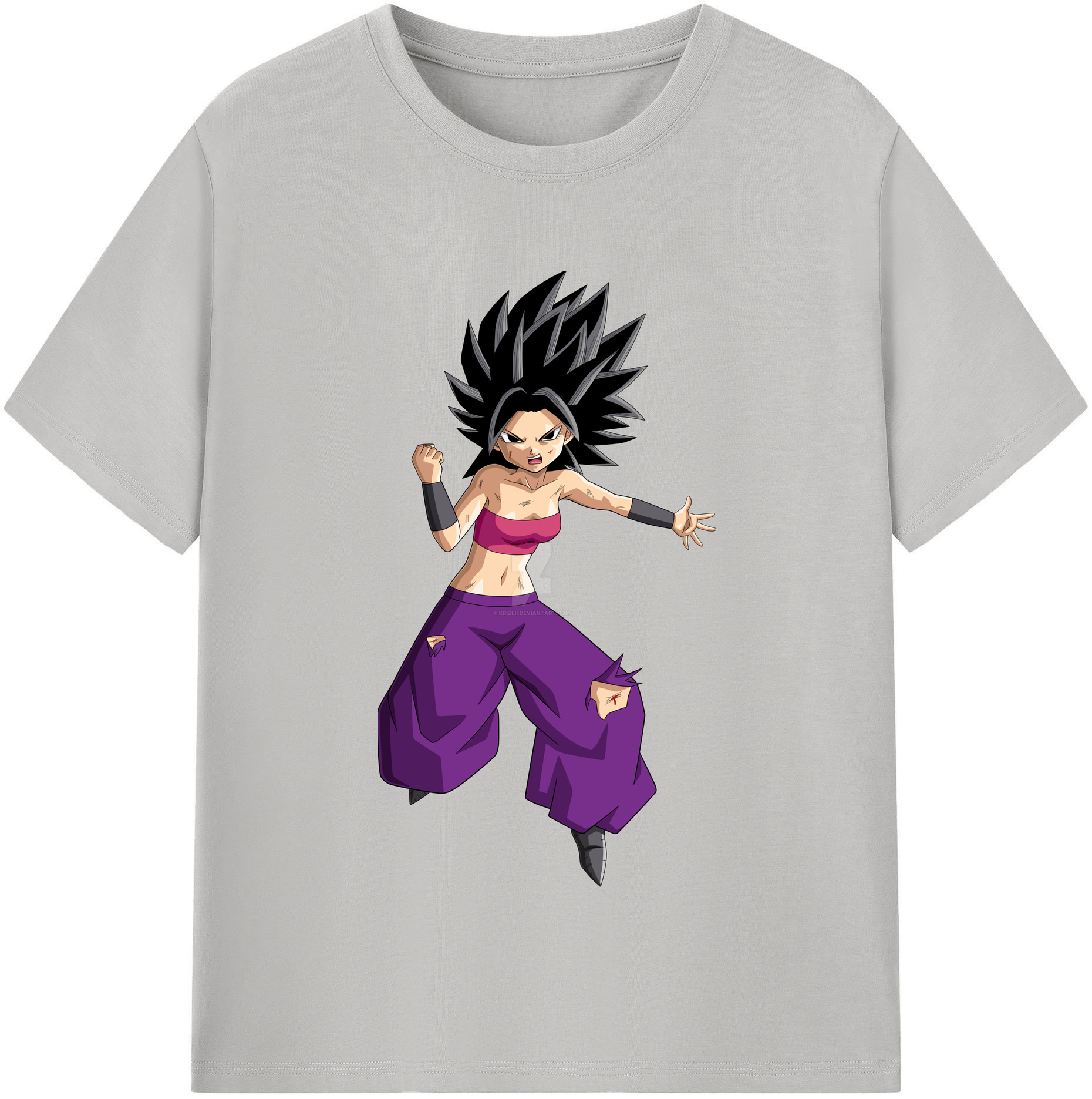 （画像用） ドラゴンボール カリフラ DRAGON BALL Caulifla レディースカジュアルプリントTシャツ（綿100％）