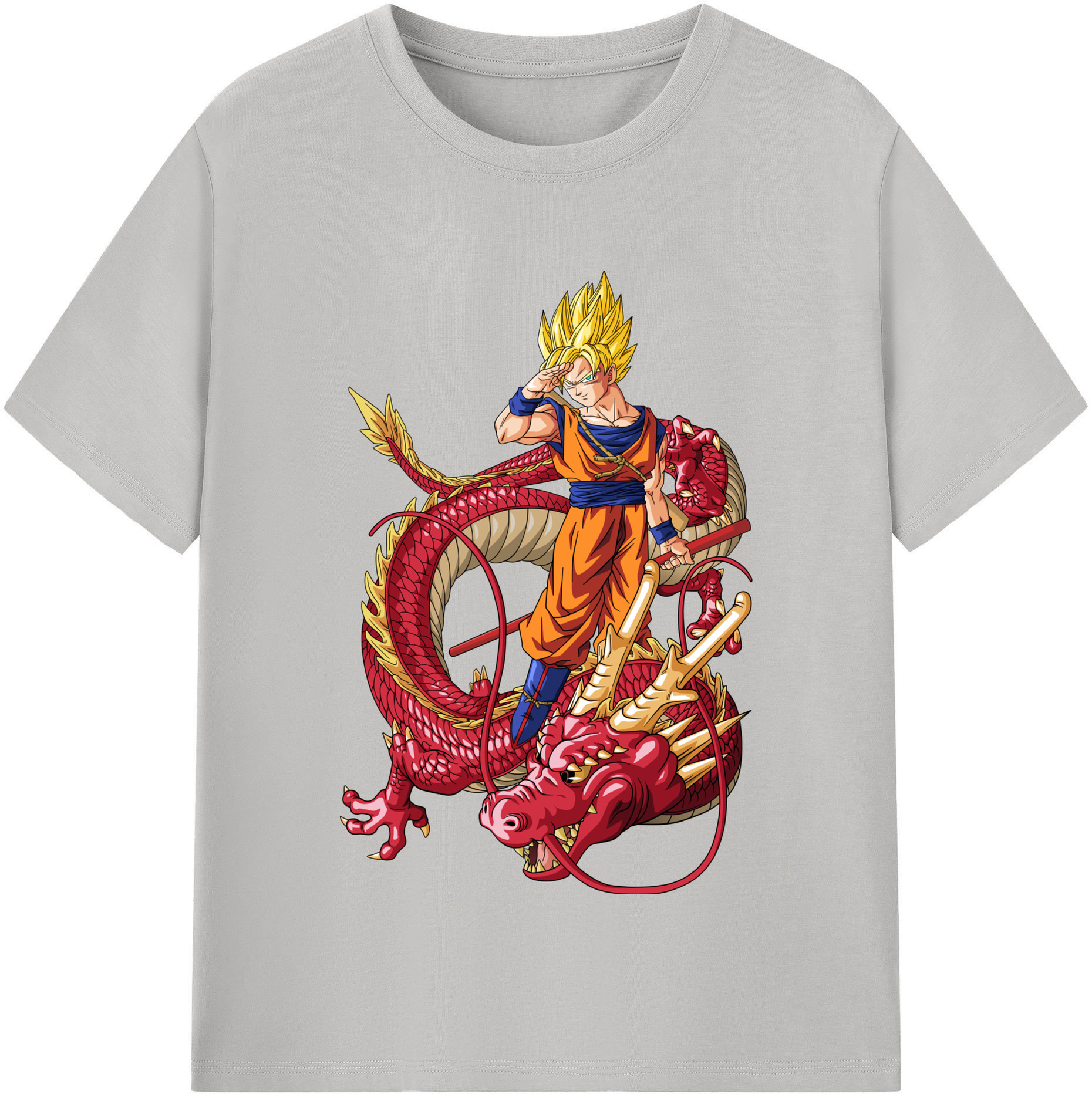 （画像用） ドラゴンボール 孫悟空（そん ごくう）Son Goku カカロット DRAGON BALL Kakarotto レディースカジュアルプリントTシャツ（綿100％）