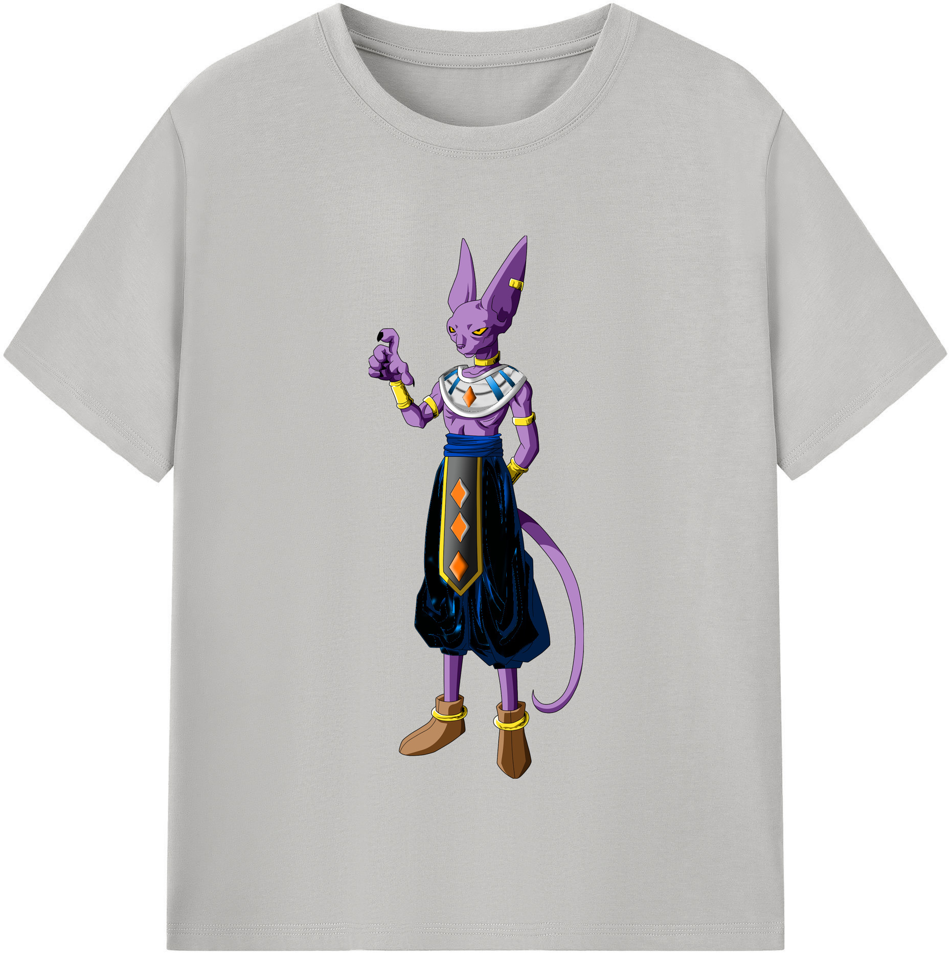 （画像用） ドラゴンボール ビルス 破壊神ビルス DRAGON BALL Beerus Birusu レディースカジュアルプリントTシャツ（綿100％）