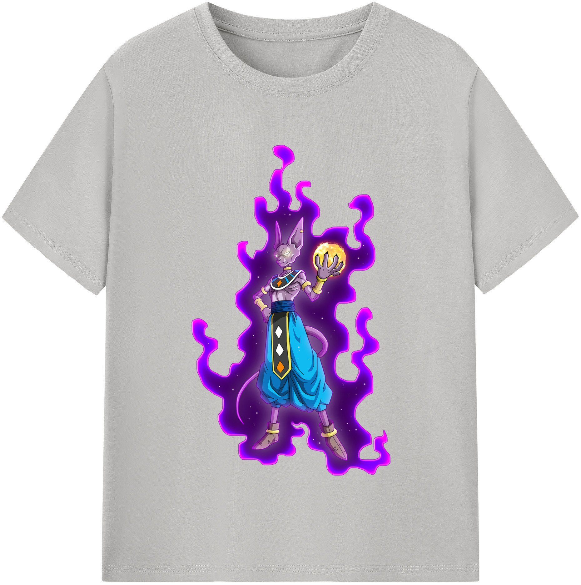 （画像用） ドラゴンボール ビルス 破壊神ビルス DRAGON BALL Beerus Birusu レディースカジュアルプリントTシャツ（綿100％）