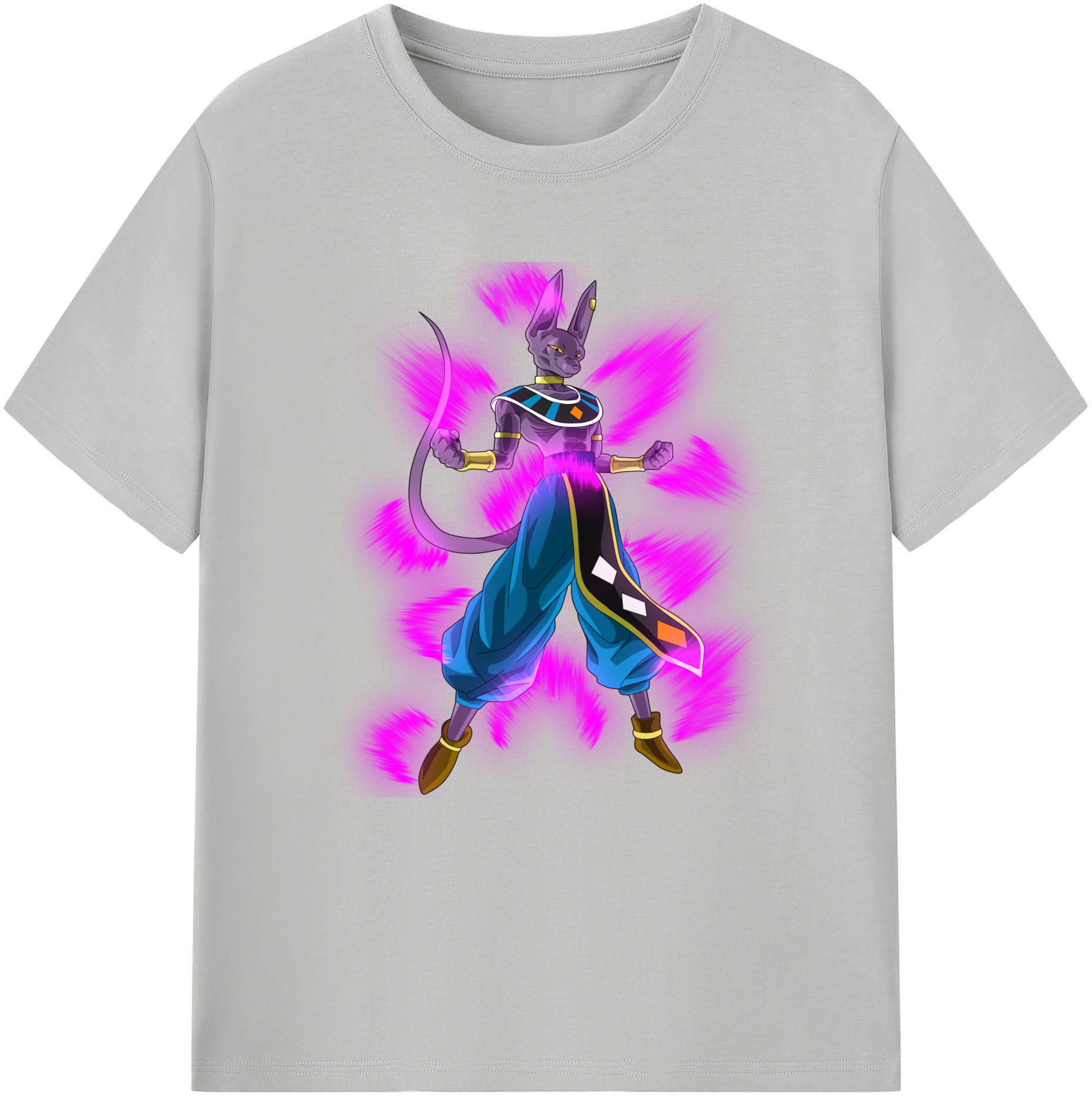 （画像用） ドラゴンボール ビルス 破壊神ビルス DRAGON BALL Beerus Birusu レディースカジュアルプリントTシャツ（綿100％）