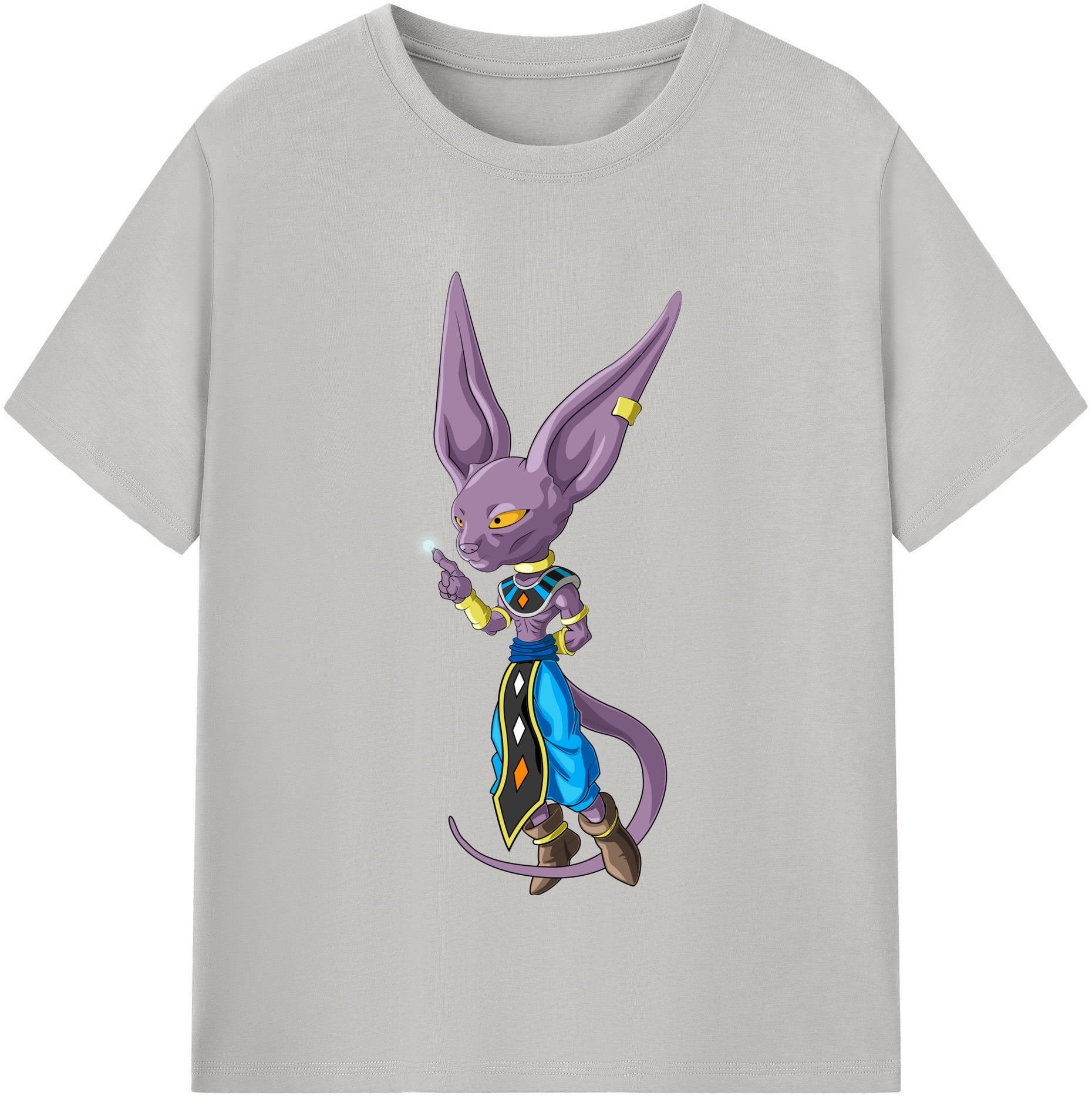 （画像用） ドラゴンボール ビルス 破壊神ビルス DRAGON BALL Beerus Birusu レディースカジュアルプリントTシャツ（綿100％）