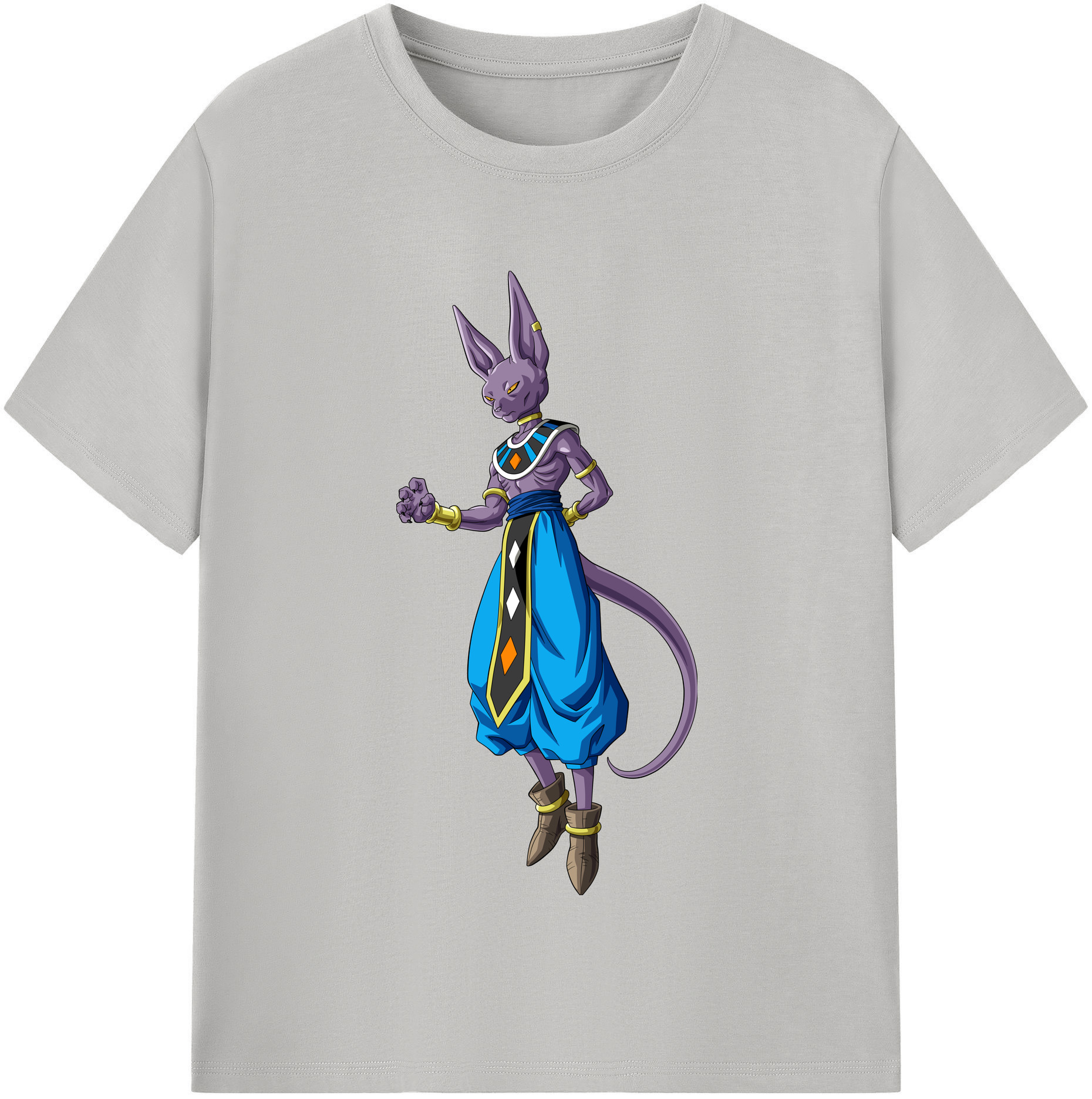 （画像用） ドラゴンボール ビルス 破壊神ビルス DRAGON BALL Beerus Birusu レディースカジュアルプリントTシャツ（綿100％）