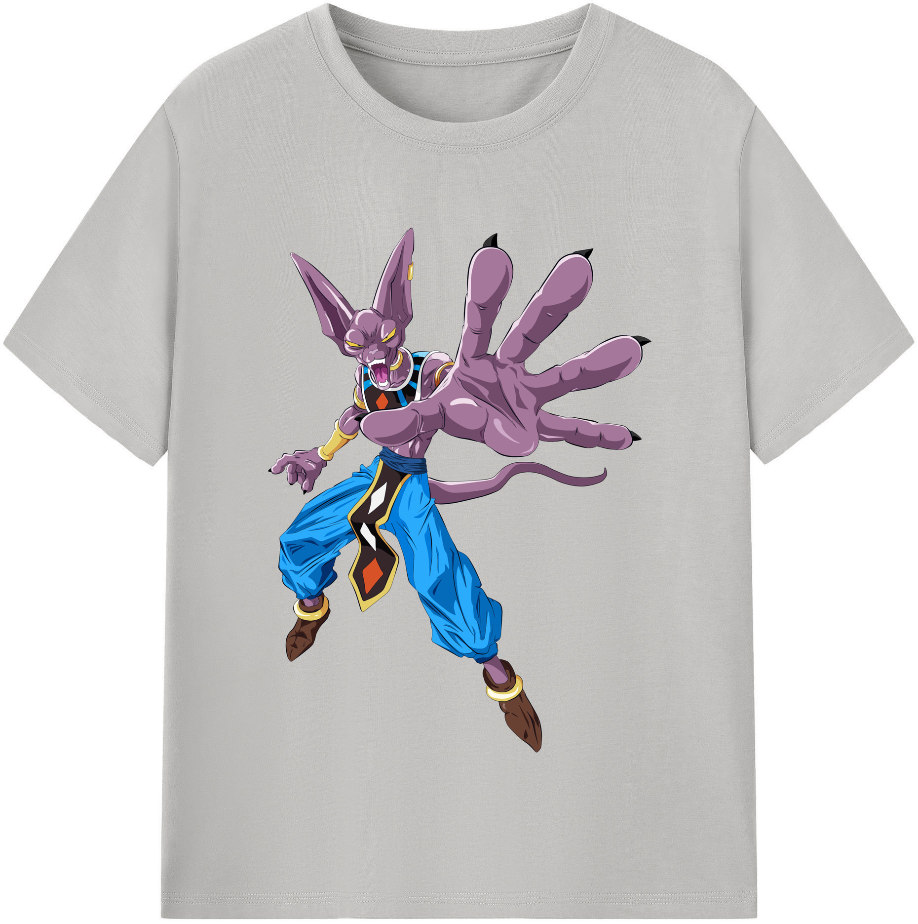 （画像用） ドラゴンボール ビルス 破壊神ビルス DRAGON BALL Beerus Birusu レディースカジュアルプリントTシャツ（綿100％）