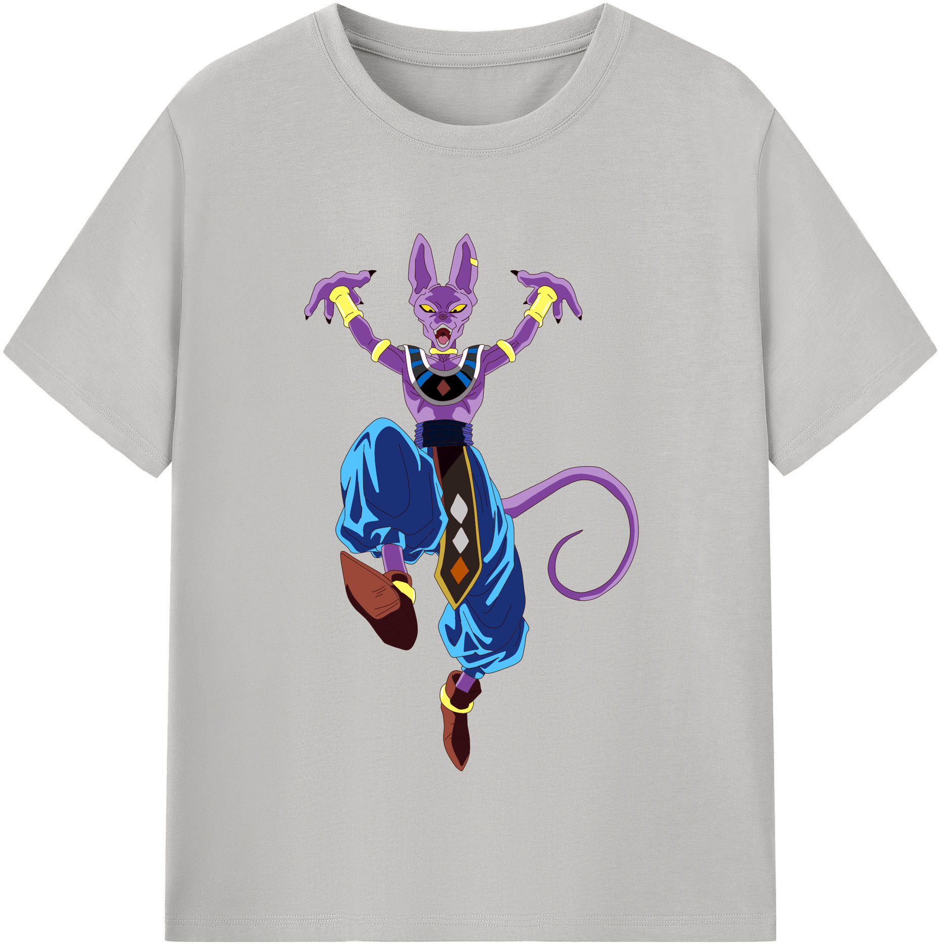 （画像用） ドラゴンボール ビルス 破壊神ビルス DRAGON BALL Beerus Birusu レディースカジュアルプリントTシャツ（綿100％）