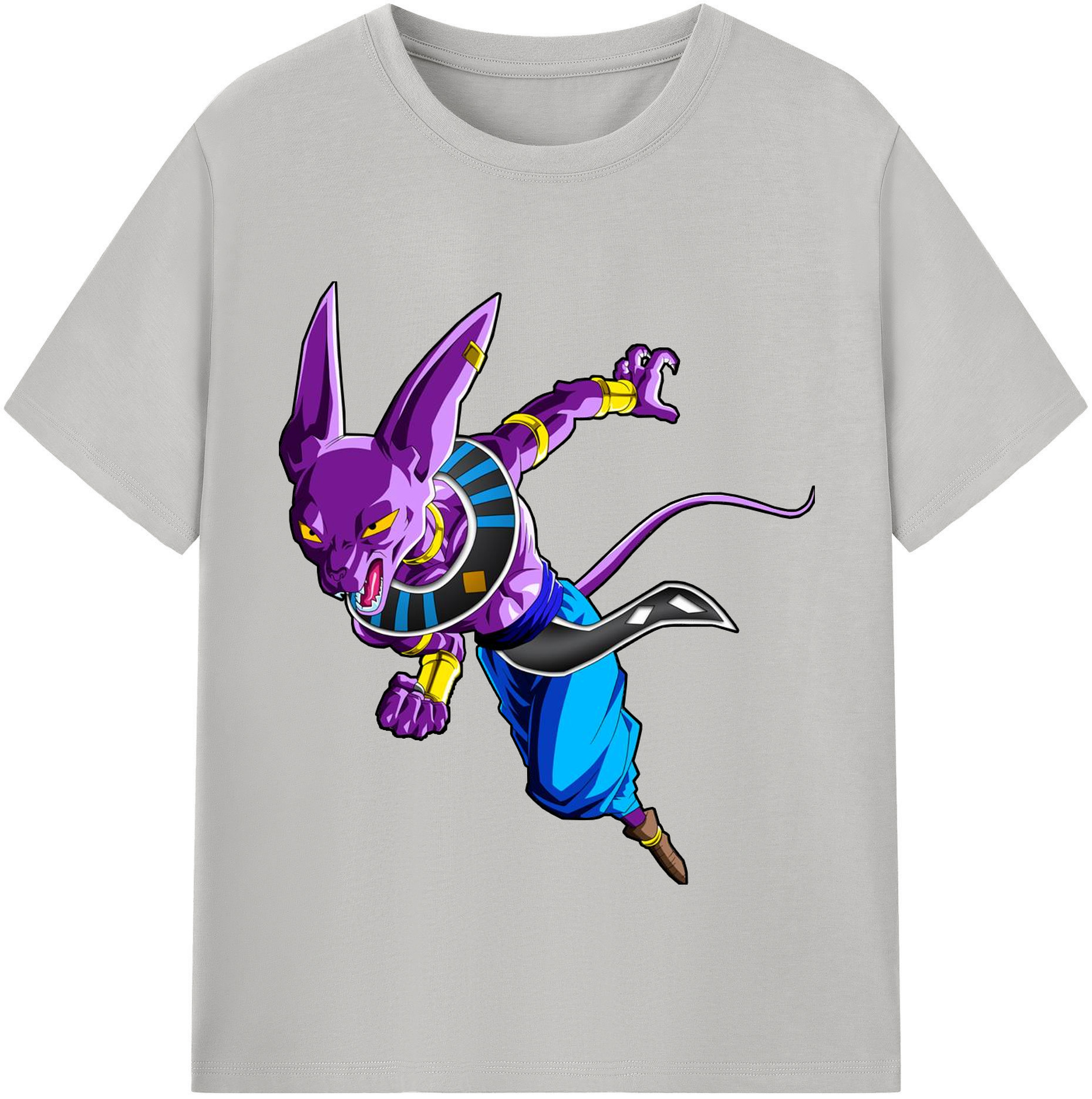 （画像用） ドラゴンボール ビルス 破壊神ビルス DRAGON BALL Beerus Birusu レディースカジュアルプリントTシャツ（綿100％）