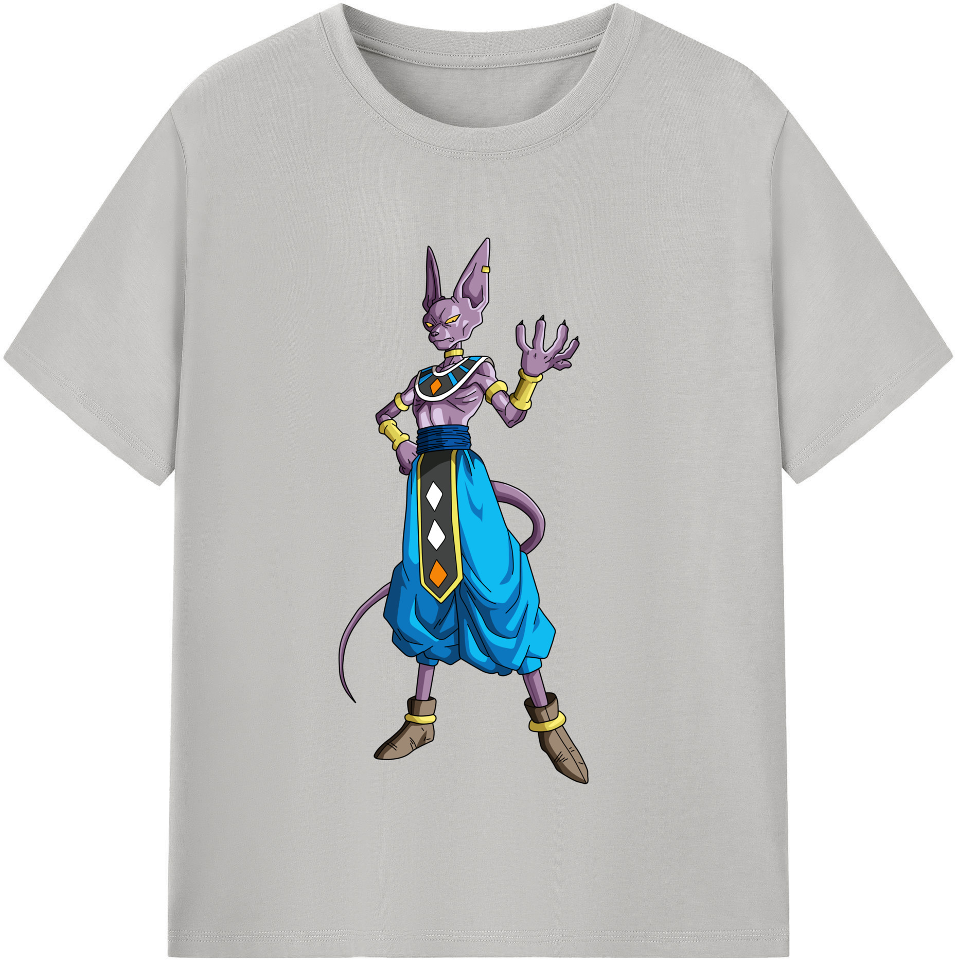（画像用） ドラゴンボール ビルス 破壊神ビルス DRAGON BALL Beerus Birusu レディースカジュアルプリントTシャツ（綿100％）