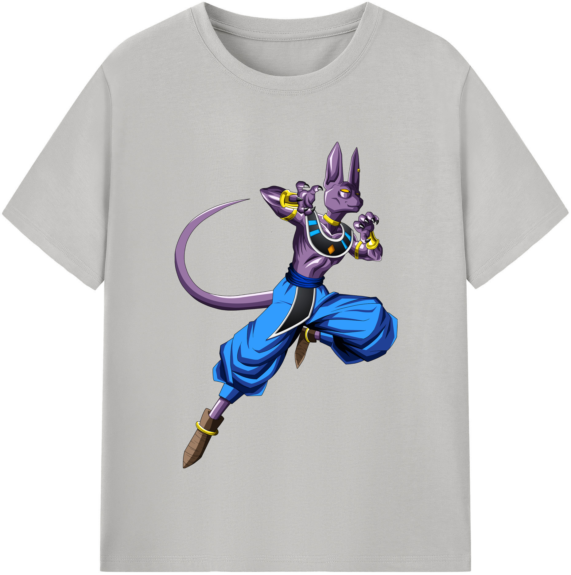 （画像用） ドラゴンボール ビルス 破壊神ビルス DRAGON BALL Beerus Birusu レディースカジュアルプリントTシャツ（綿100％）