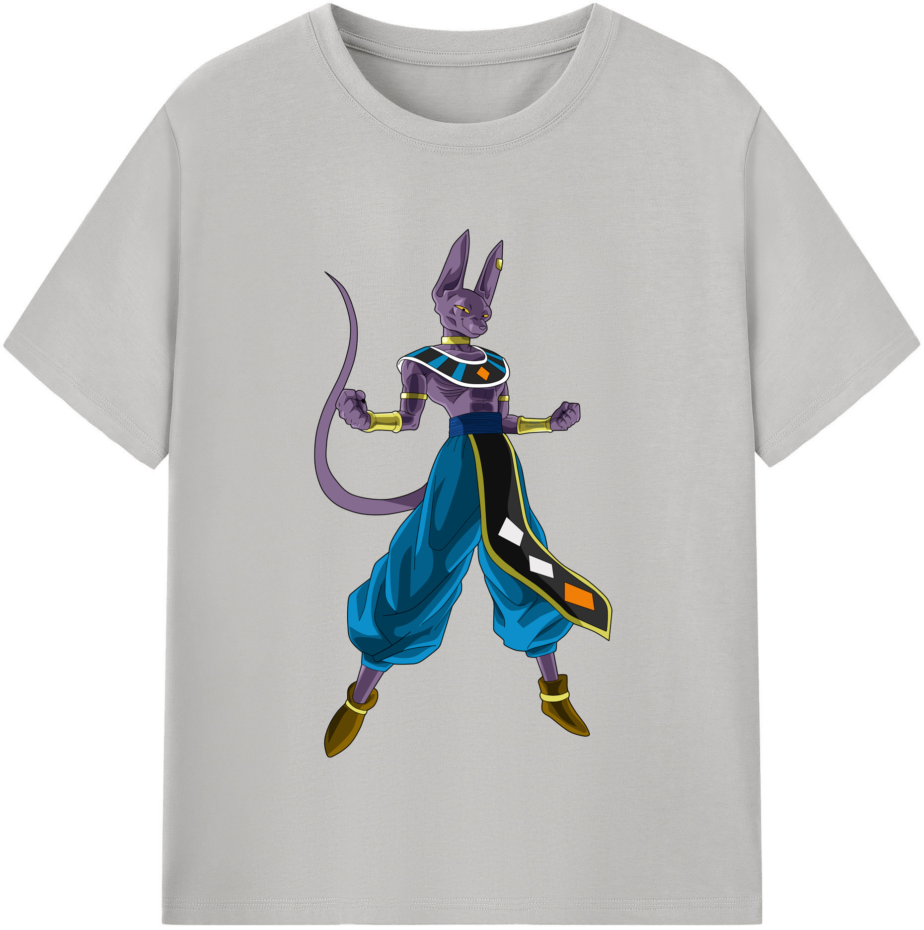 （画像用） ドラゴンボール ビルス 破壊神ビルス DRAGON BALL Beerus Birusu レディースカジュアルプリントTシャツ（綿100％）