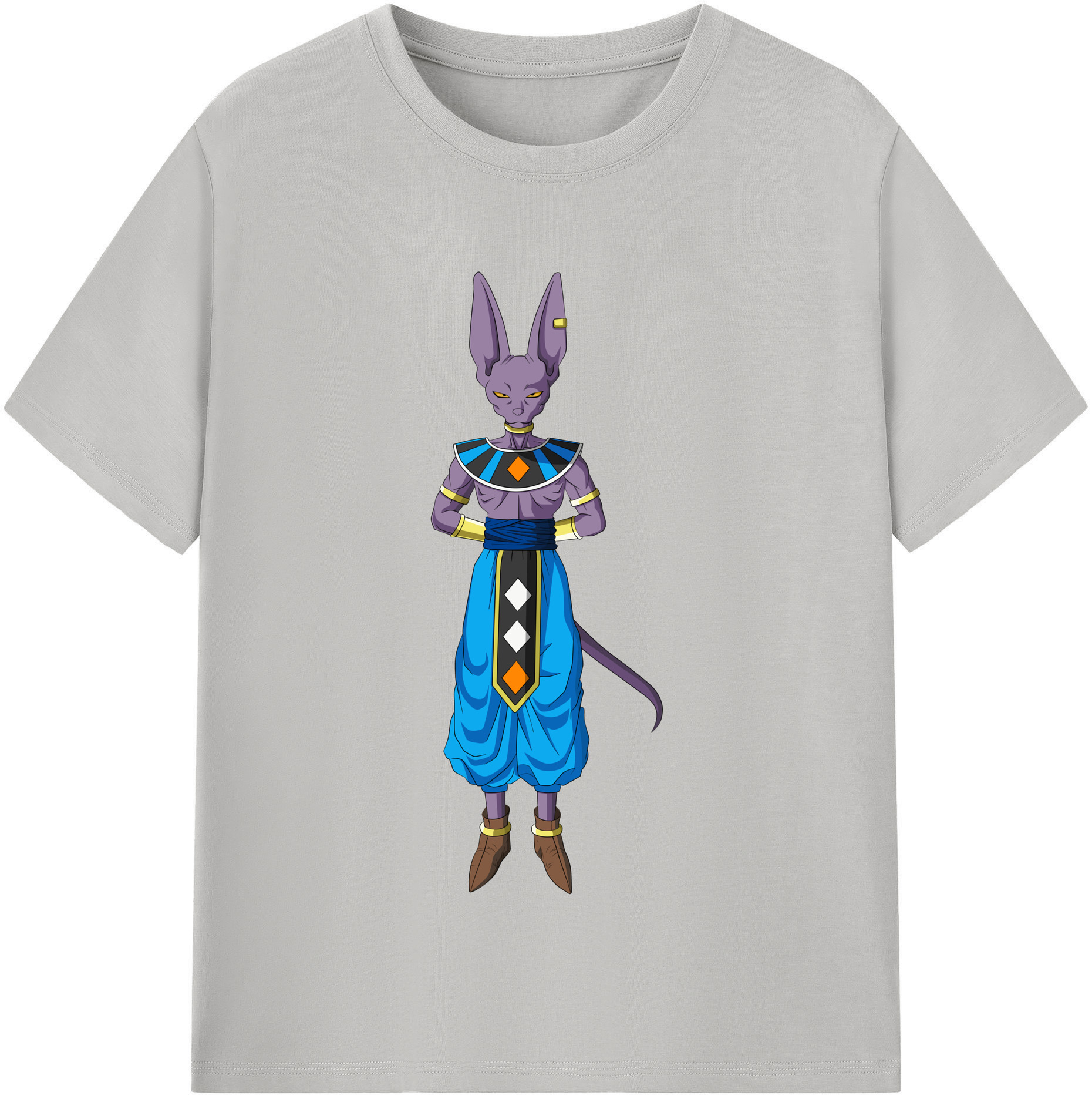 （画像用） ドラゴンボール ビルス 破壊神ビルス DRAGON BALL Beerus Birusu レディースカジュアルプリントTシャツ（綿100％）