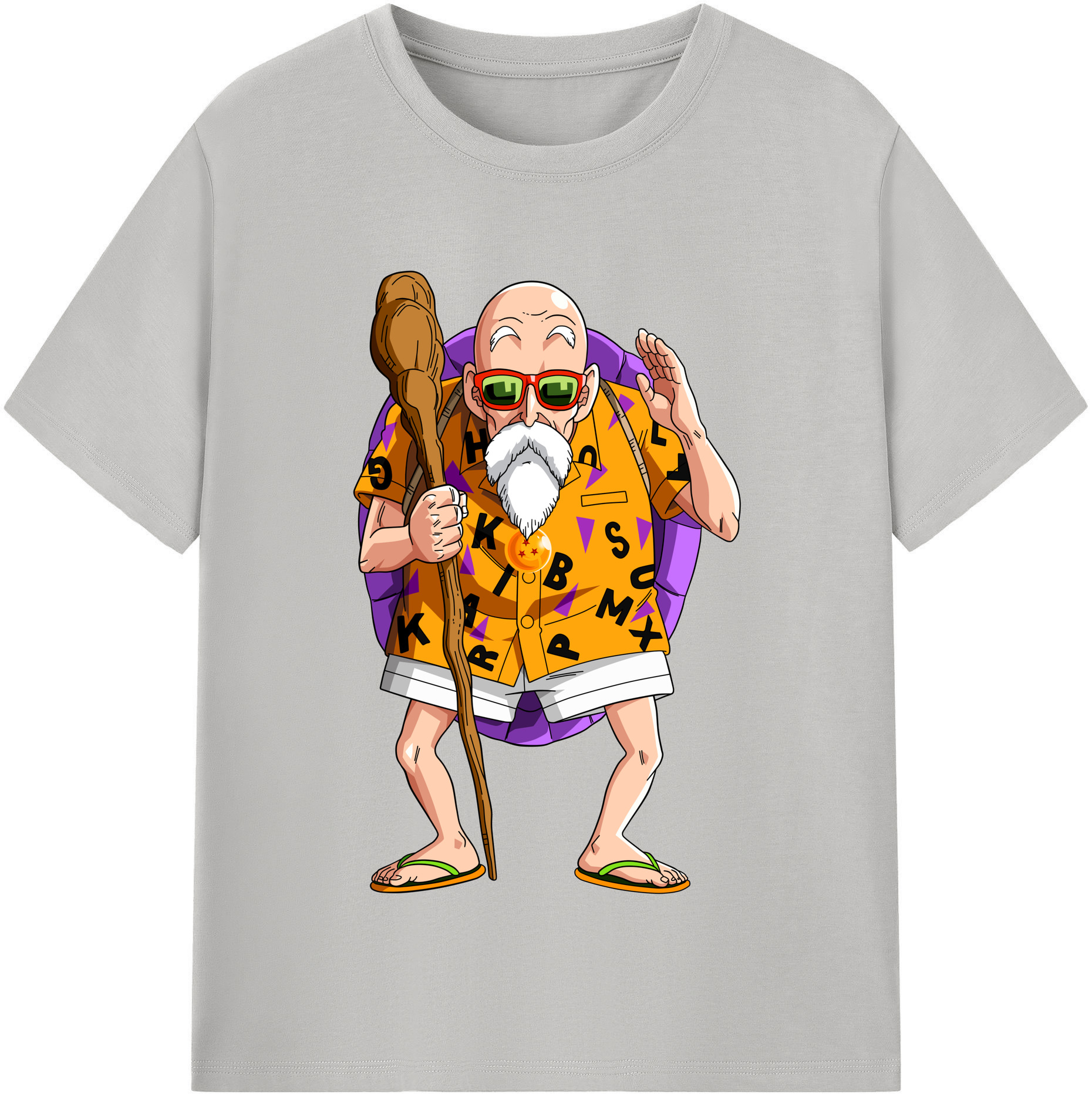 （画像用） ドラゴンボール 亀仙人（かめせんにん） DRAGON BALL Master Roshi Kame Sennin レディースカジュアルプリントTシャツ（綿100％）