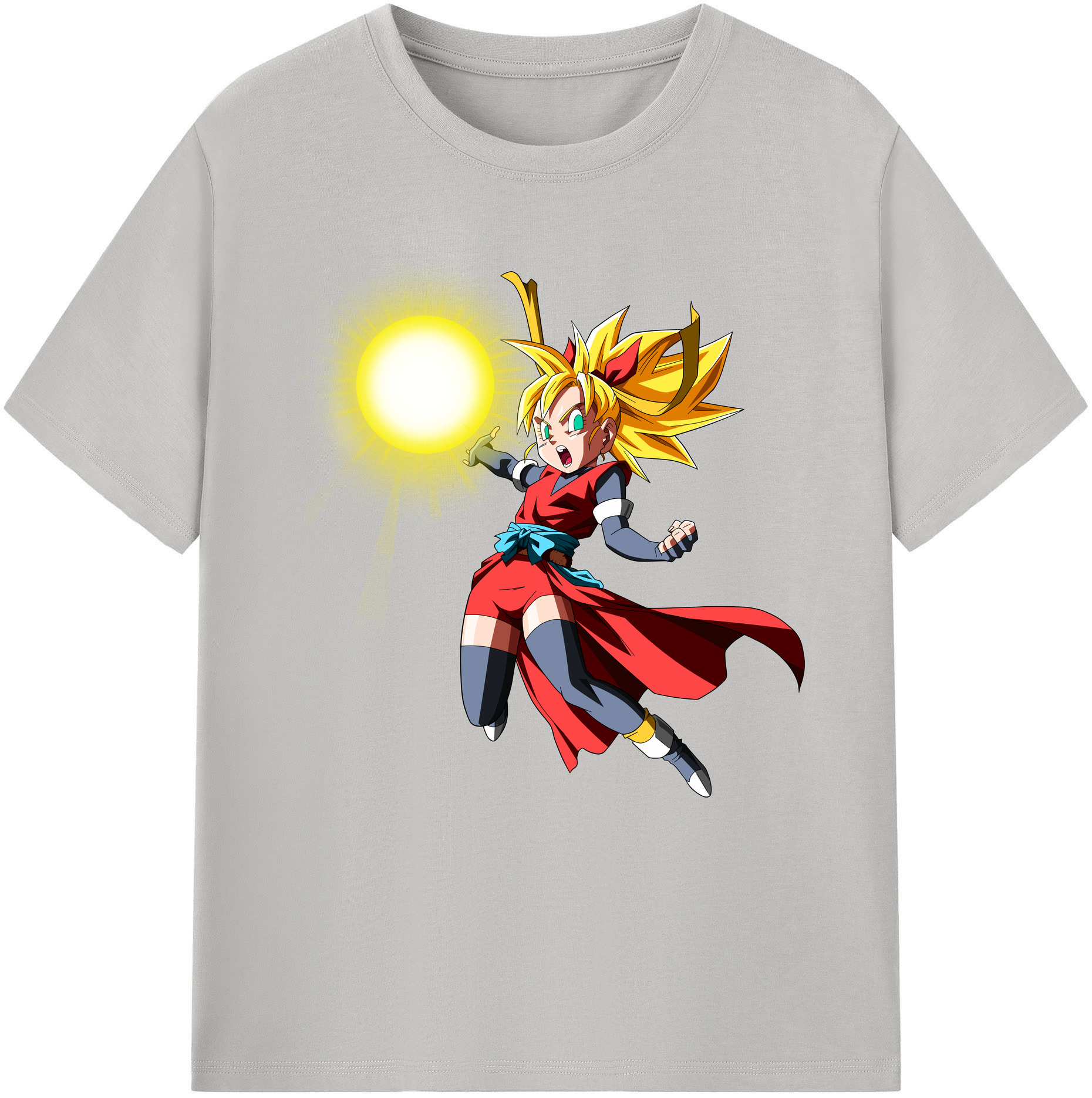 （画像用） ドラゴンボール カリフラ DRAGON BALL Caulifla レディースカジュアルプリントTシャツ（綿100％）