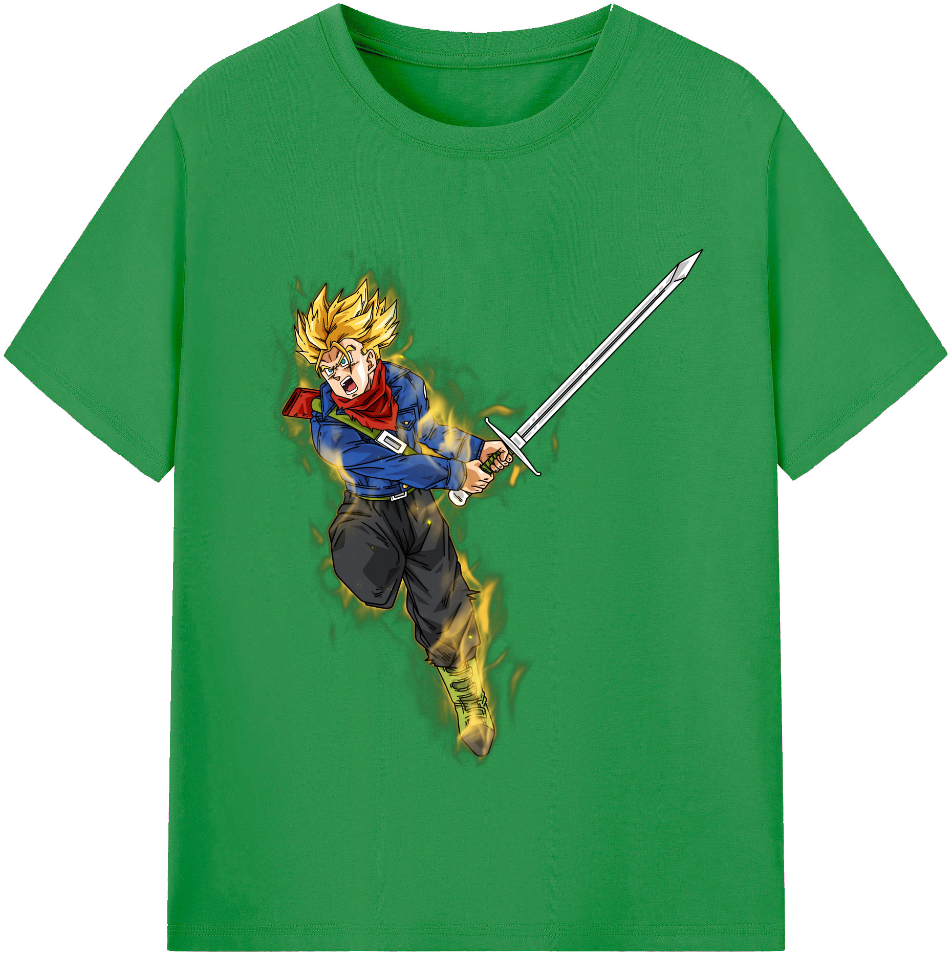 （画像用） ドラゴンボール トランクス（Torankusu）DRAGON BALL Trunks レディースカジュアルプリントTシャツ（綿100％）