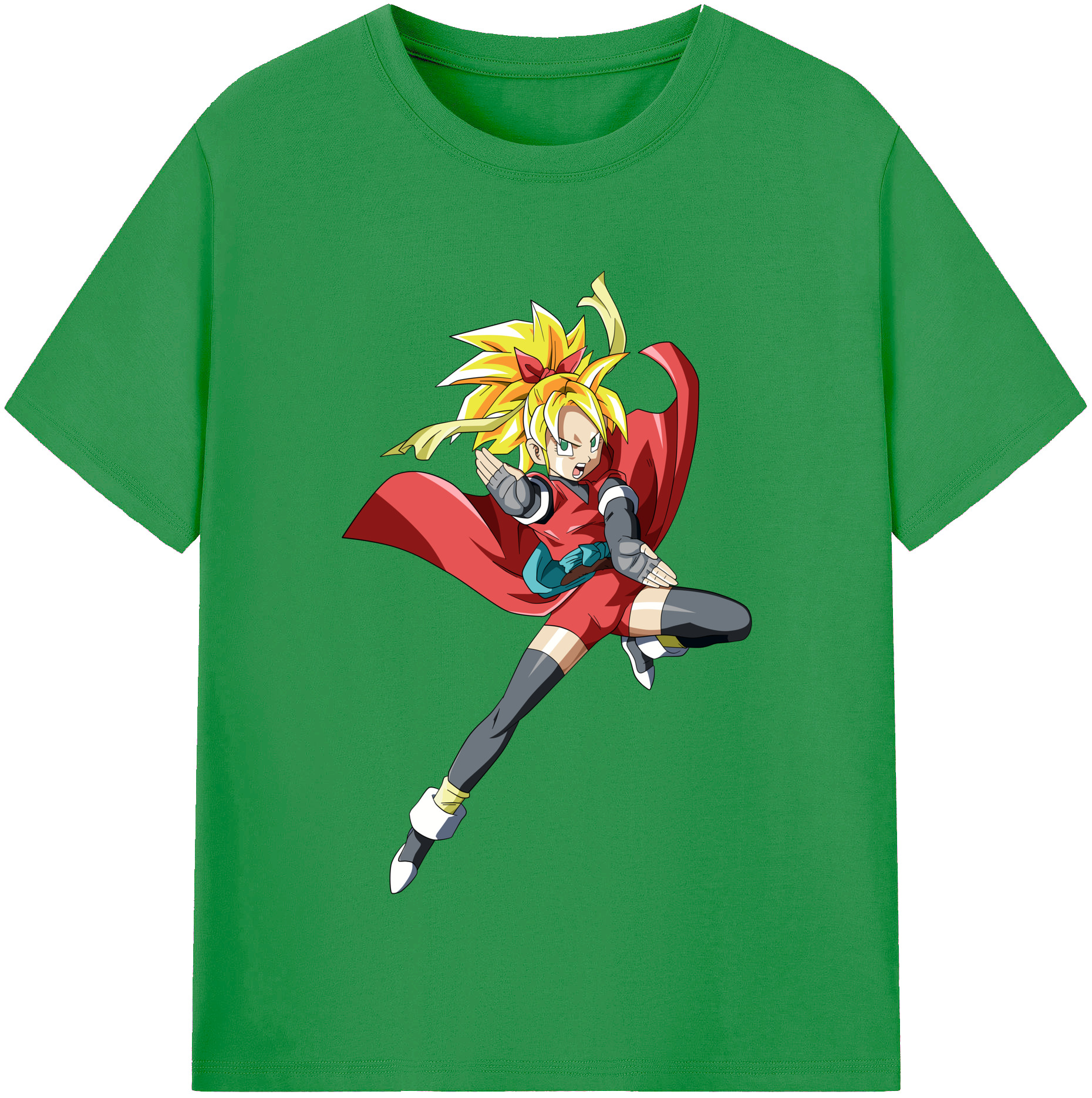 （画像用） ドラゴンボール カリフラ DRAGON BALL Caulifla レディースカジュアルプリントTシャツ（綿100％）