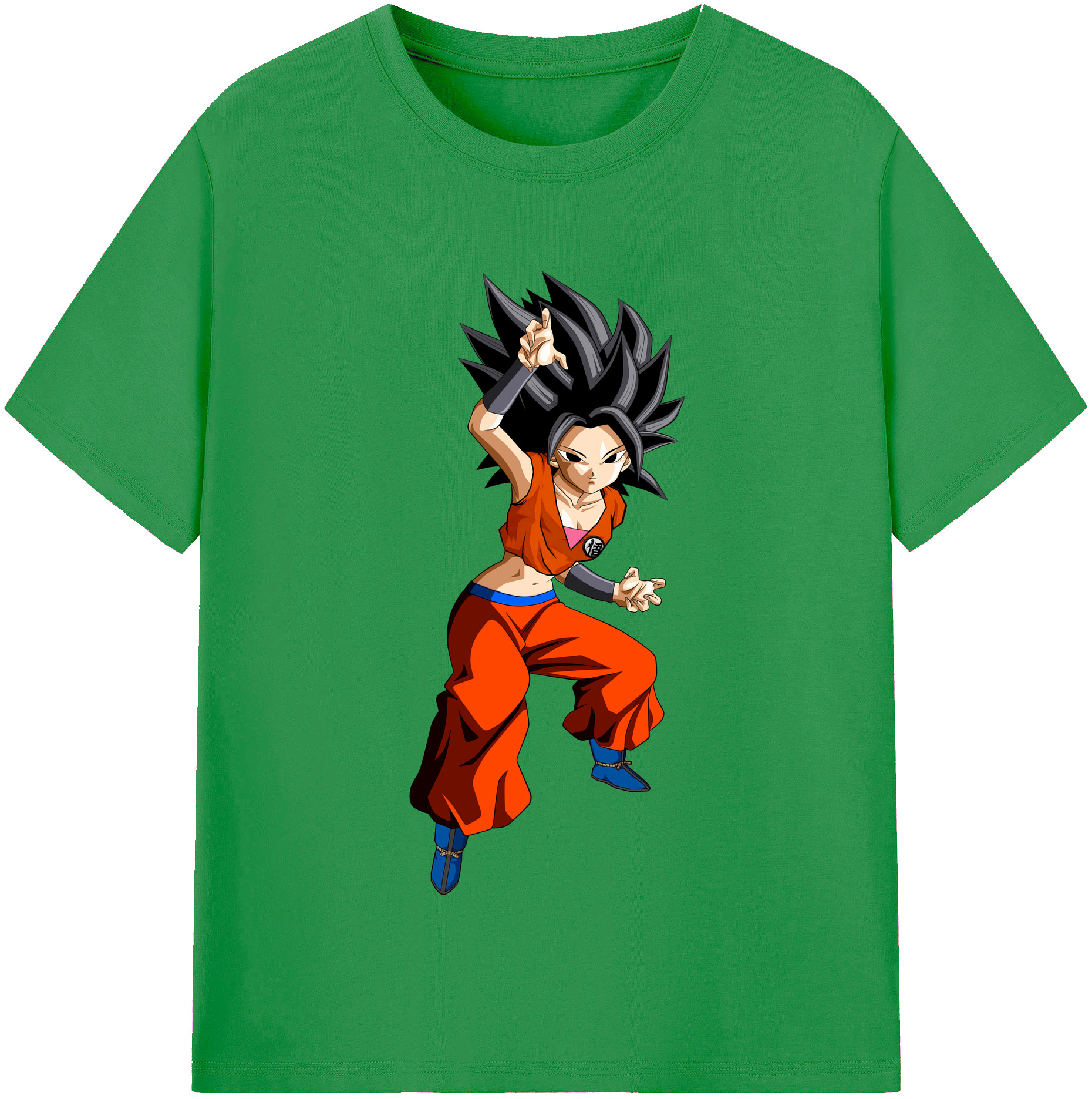 （画像用） ドラゴンボール カリフラ DRAGON BALL Caulifla レディースカジュアルプリントTシャツ（綿100％）