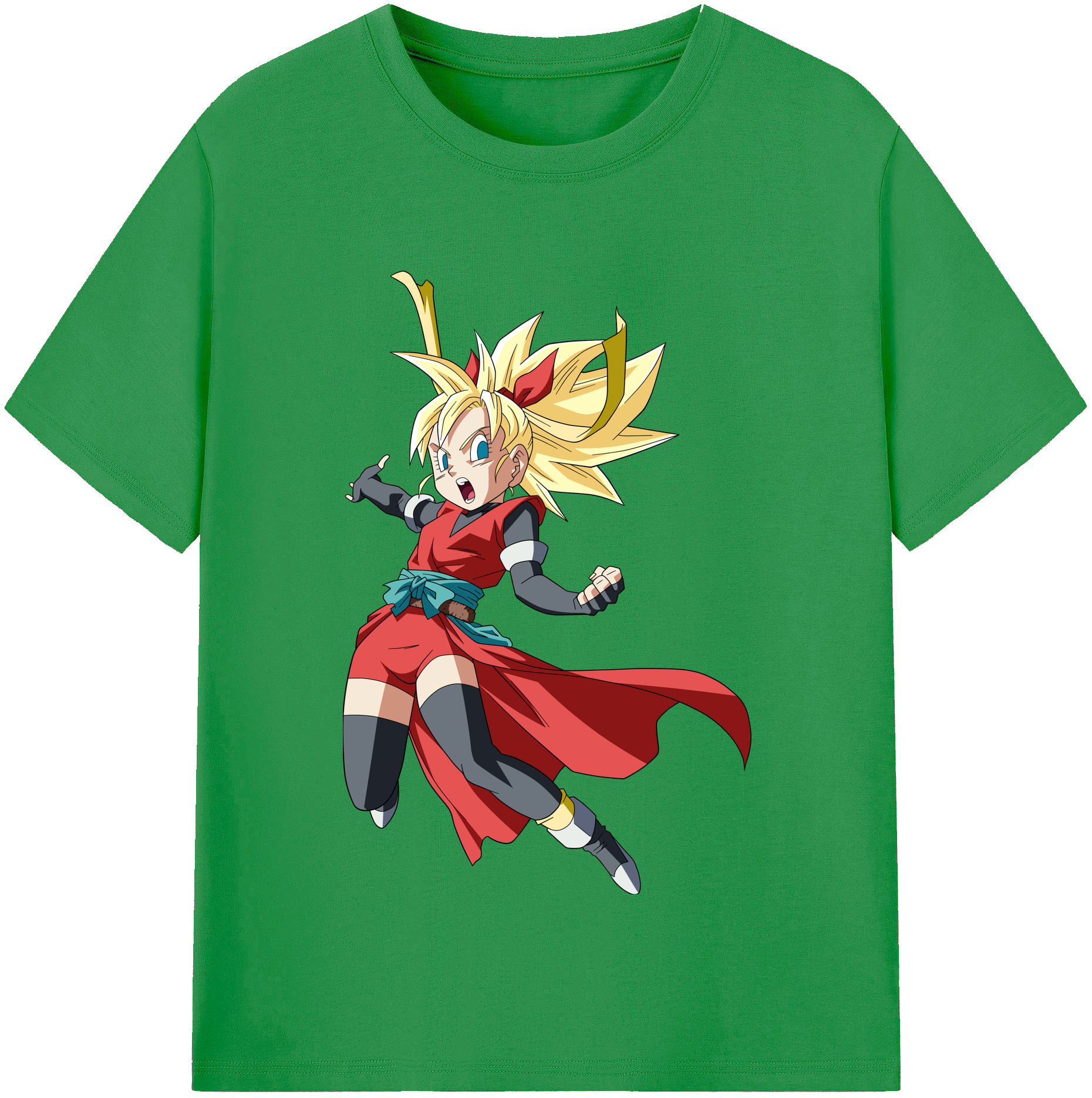 （画像用） ドラゴンボール カリフラ DRAGON BALL Caulifla レディースカジュアルプリントTシャツ（綿100％）