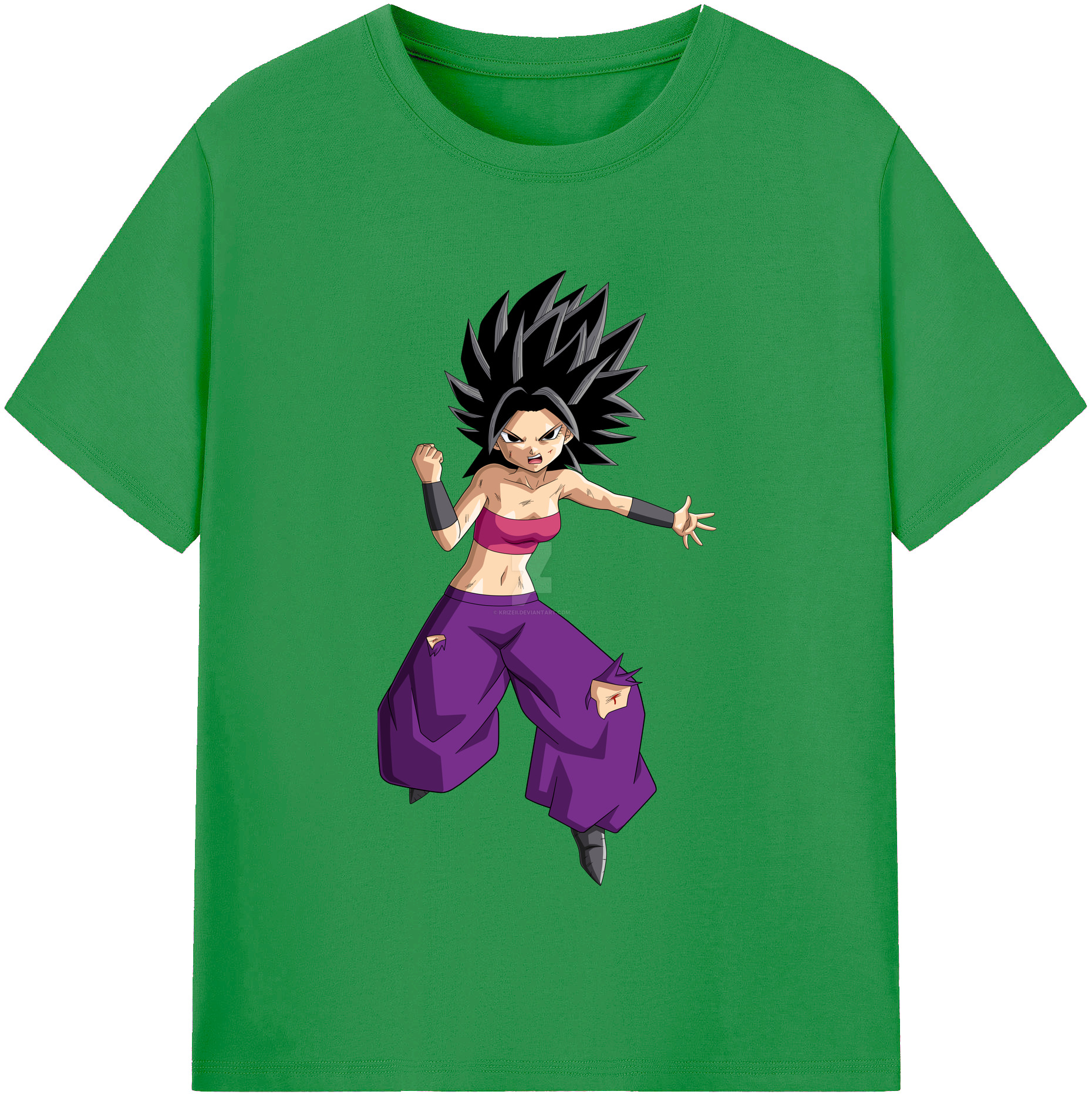 （画像用） ドラゴンボール カリフラ DRAGON BALL Caulifla レディースカジュアルプリントTシャツ（綿100％）