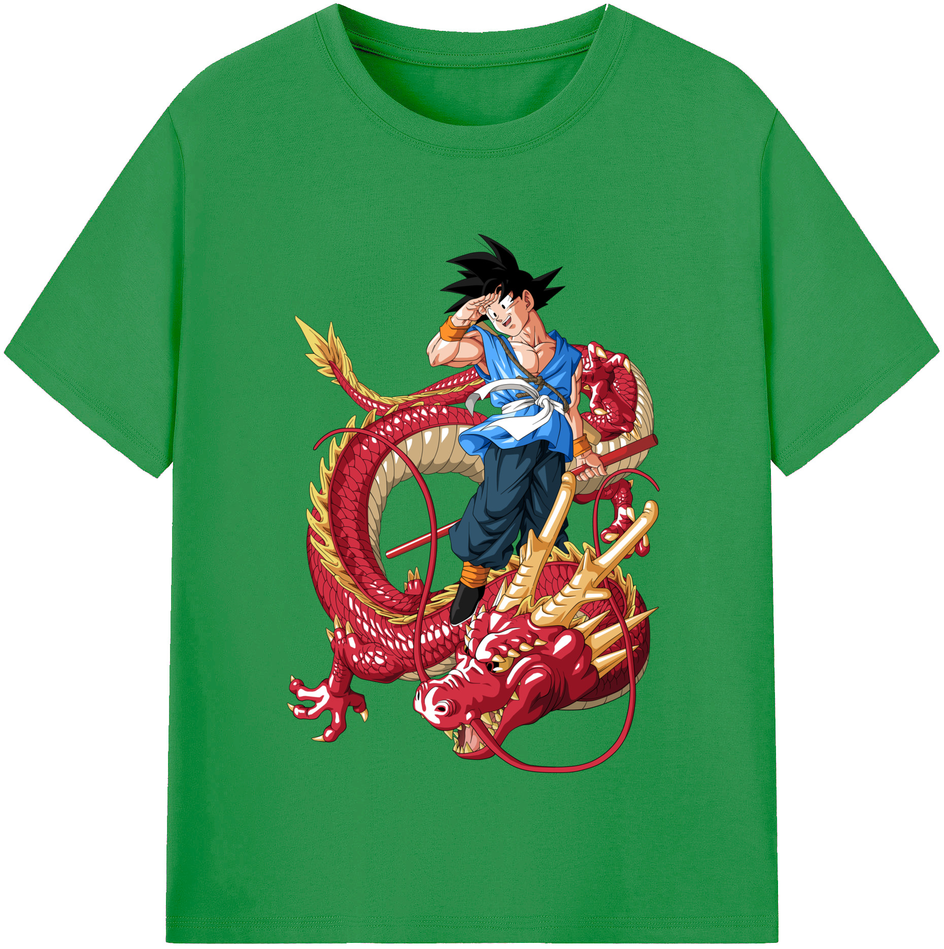 （画像用） ドラゴンボール 孫悟空（そん ごくう）Son Goku カカロット DRAGON BALL Kakarotto レディースカジュアルプリントTシャツ（綿100％）