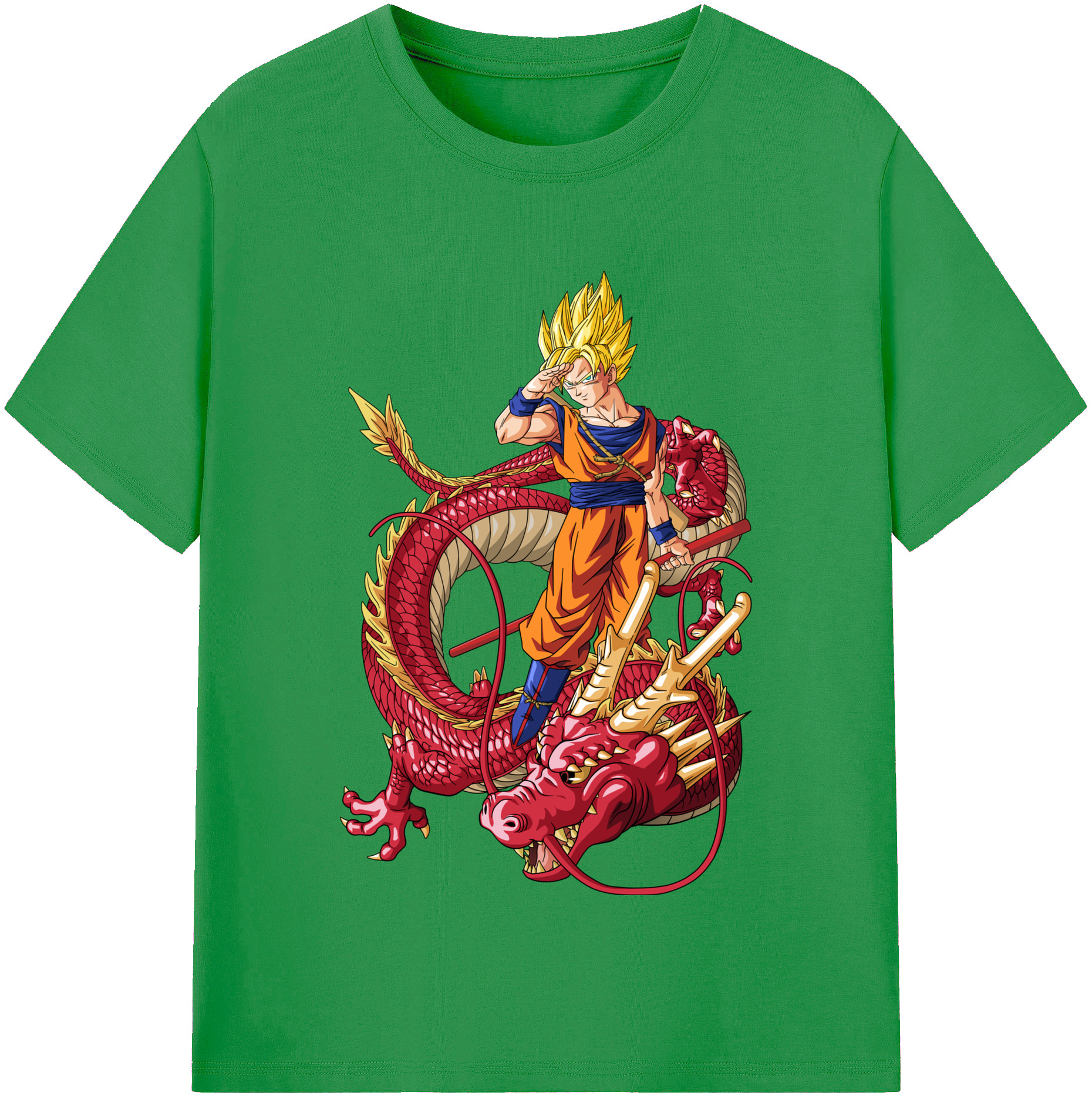 （画像用） ドラゴンボール 孫悟空（そん ごくう）Son Goku カカロット DRAGON BALL Kakarotto レディースカジュアルプリントTシャツ（綿100％）