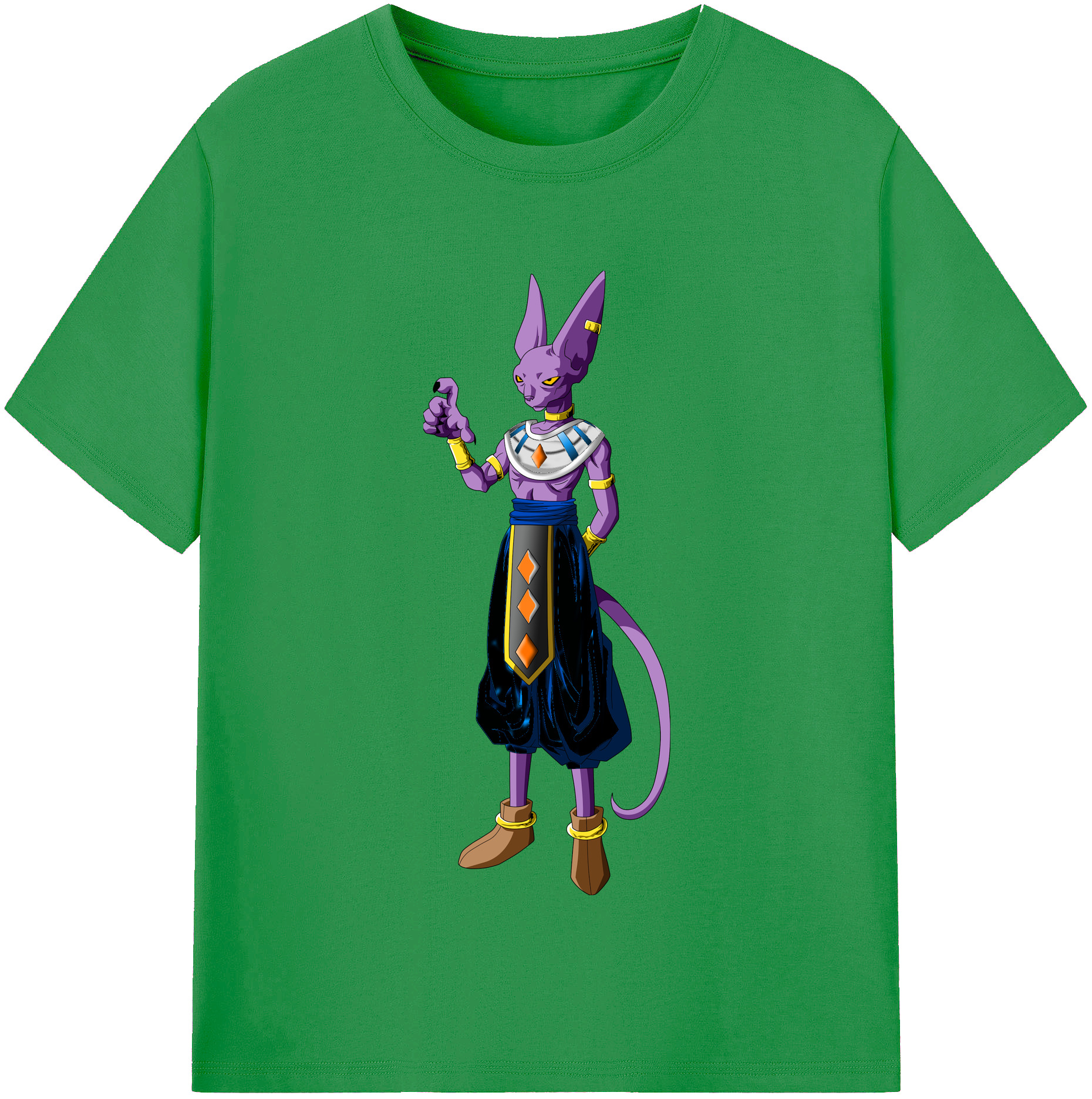 （画像用） ドラゴンボール ビルス 破壊神ビルス DRAGON BALL Beerus Birusu レディースカジュアルプリントTシャツ（綿100％）