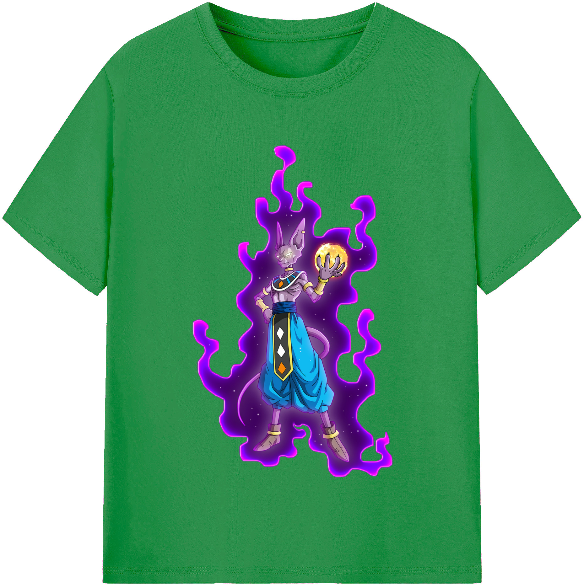 （画像用） ドラゴンボール ビルス 破壊神ビルス DRAGON BALL Beerus Birusu レディースカジュアルプリントTシャツ（綿100％）