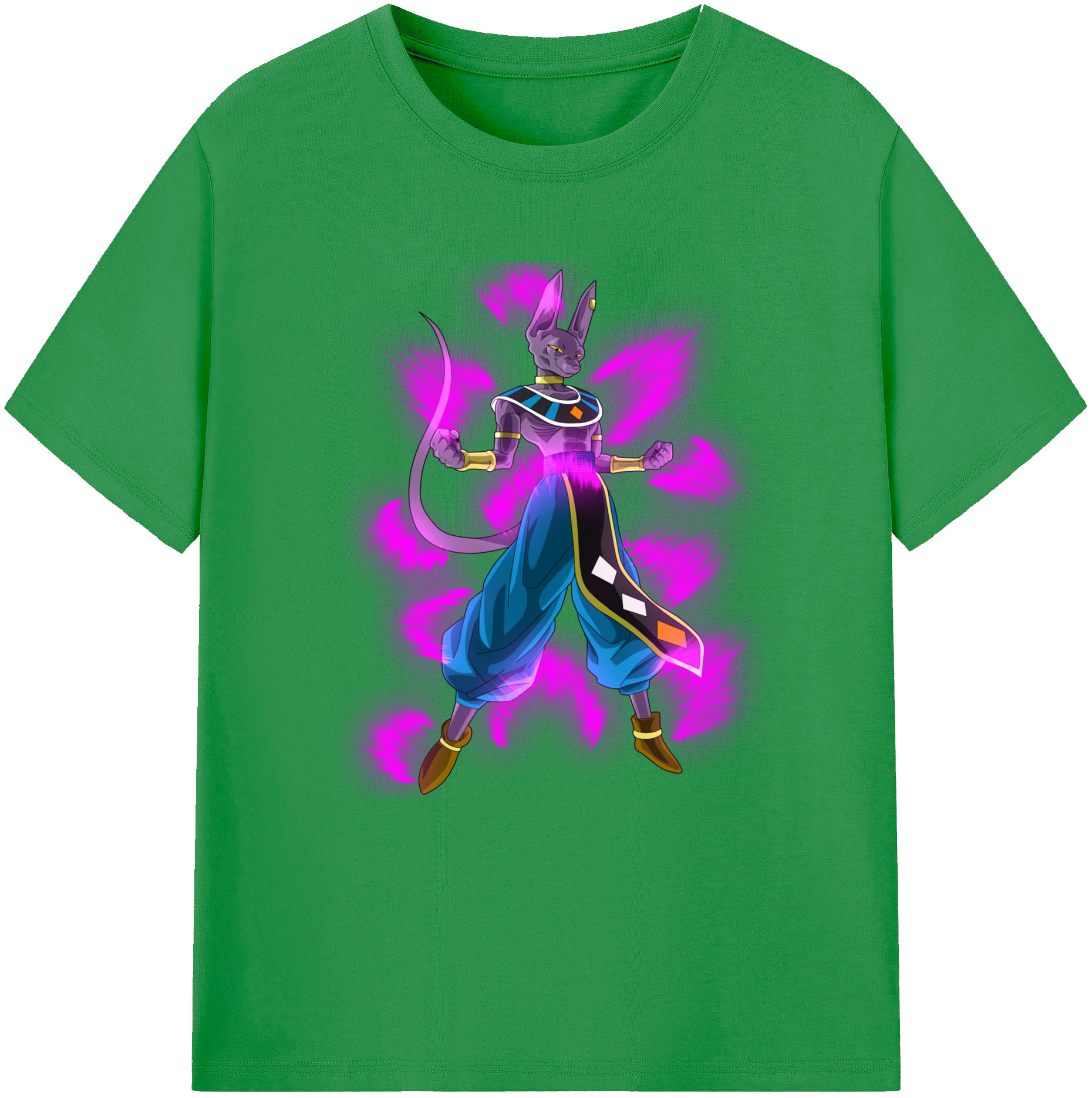 （画像用） ドラゴンボール ビルス 破壊神ビルス DRAGON BALL Beerus Birusu レディースカジュアルプリントTシャツ（綿100％）