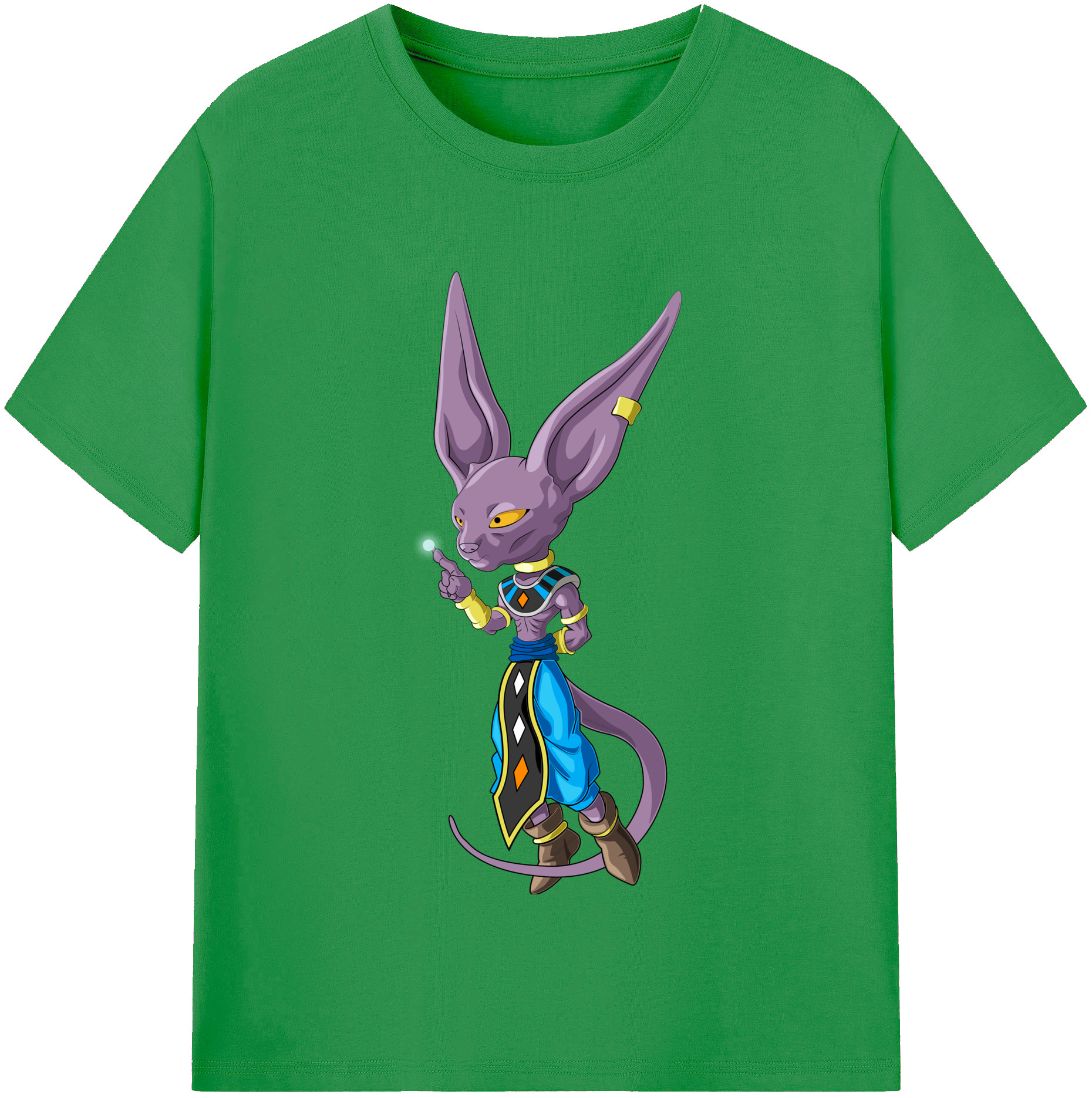 （画像用） ドラゴンボール ビルス 破壊神ビルス DRAGON BALL Beerus Birusu レディースカジュアルプリントTシャツ（綿100％）