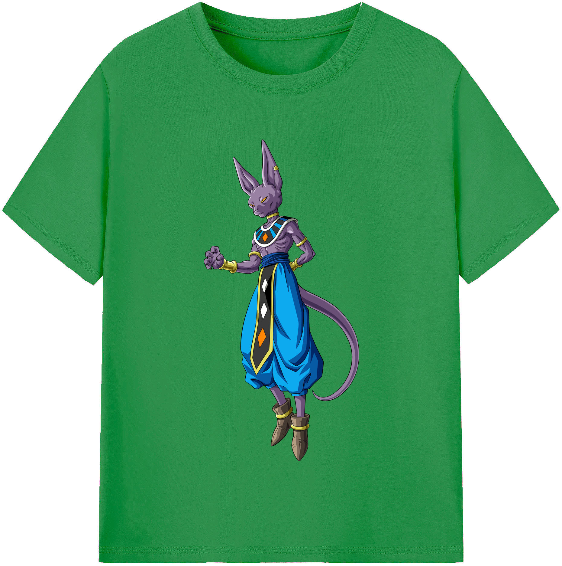（画像用） ドラゴンボール ビルス 破壊神ビルス DRAGON BALL Beerus Birusu レディースカジュアルプリントTシャツ（綿100％）