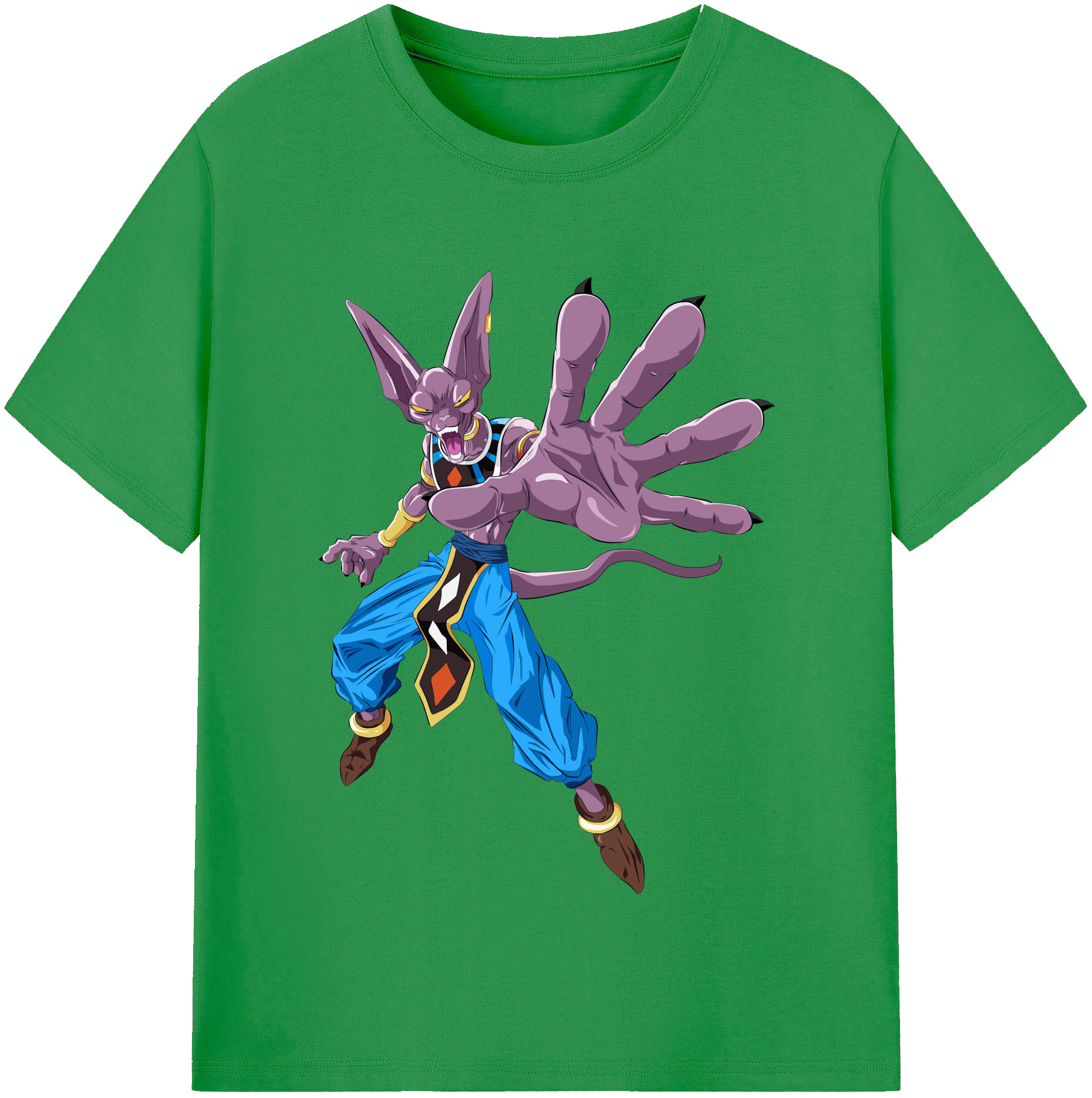 （画像用） ドラゴンボール ビルス 破壊神ビルス DRAGON BALL Beerus Birusu レディースカジュアルプリントTシャツ（綿100％）