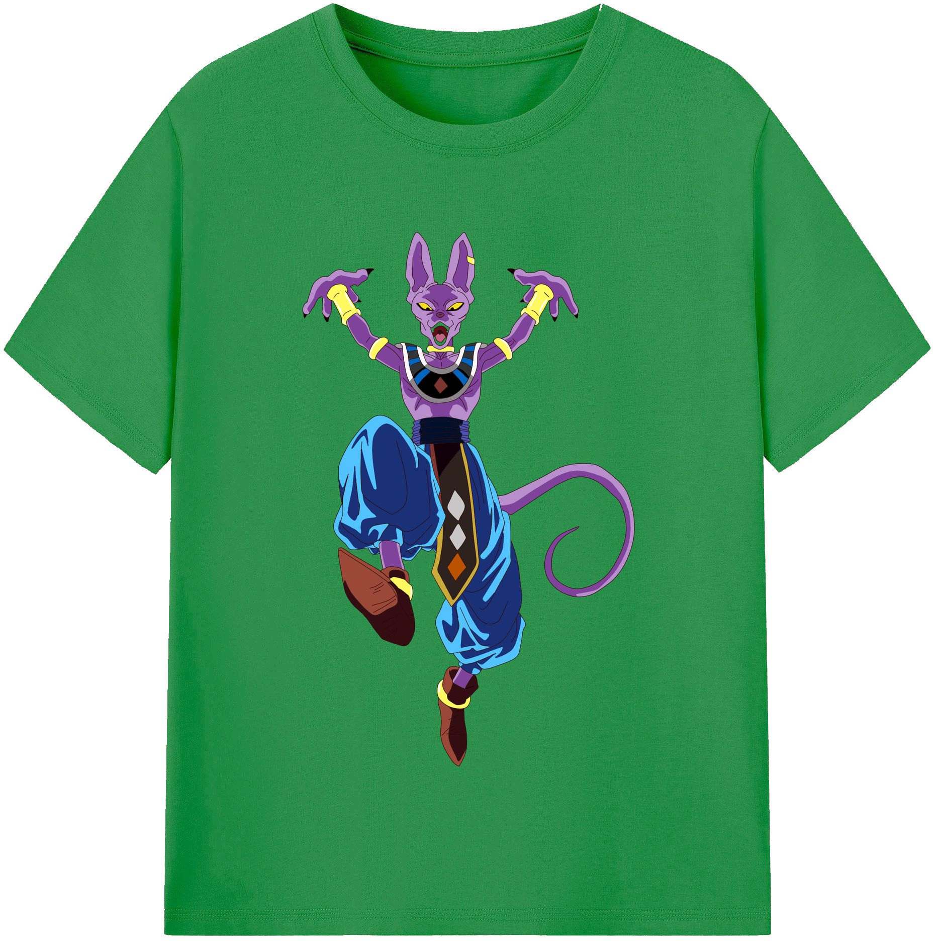 （画像用） ドラゴンボール ビルス 破壊神ビルス DRAGON BALL Beerus Birusu レディースカジュアルプリントTシャツ（綿100％）