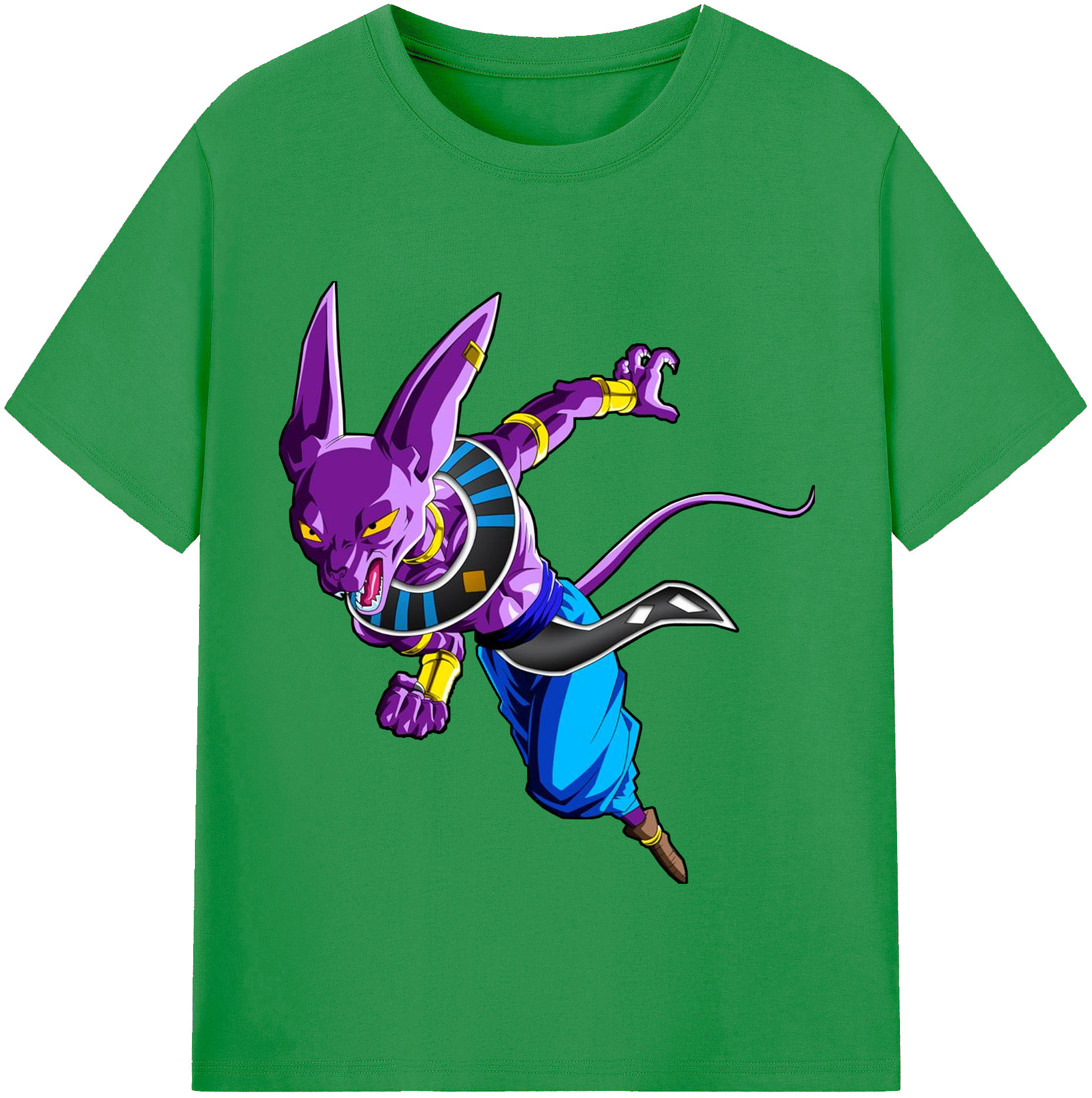 （画像用） ドラゴンボール ビルス 破壊神ビルス DRAGON BALL Beerus Birusu レディースカジュアルプリントTシャツ（綿100％）