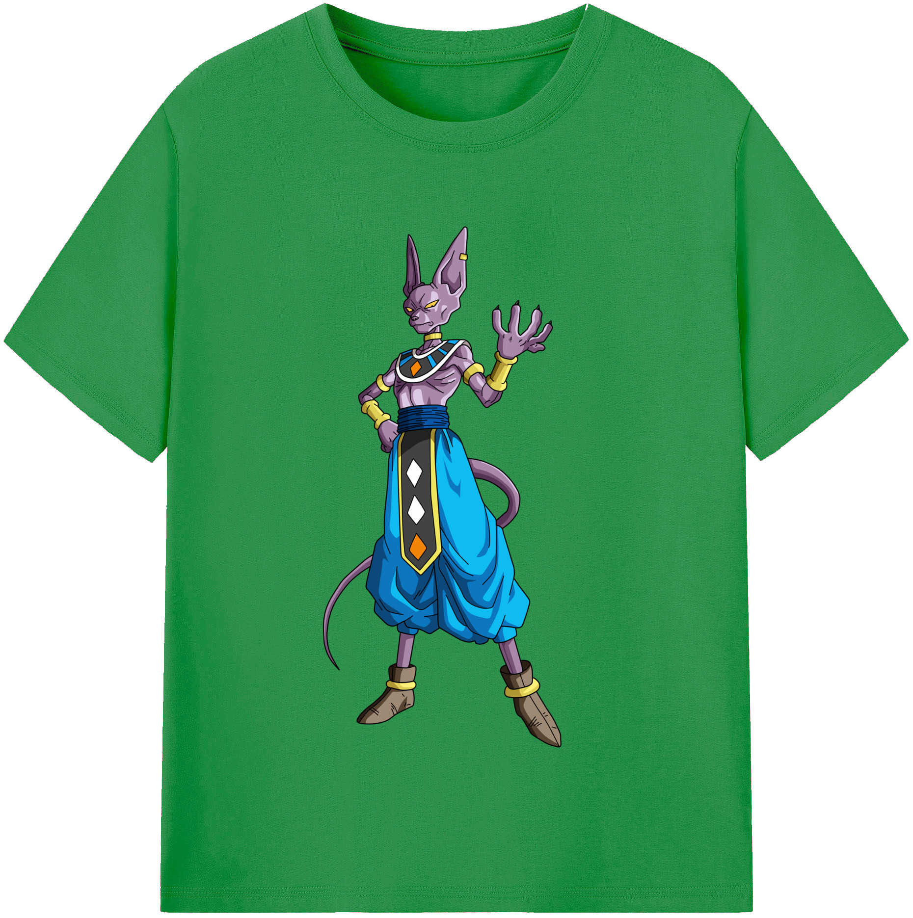 （画像用） ドラゴンボール ビルス 破壊神ビルス DRAGON BALL Beerus Birusu レディースカジュアルプリントTシャツ（綿100％）