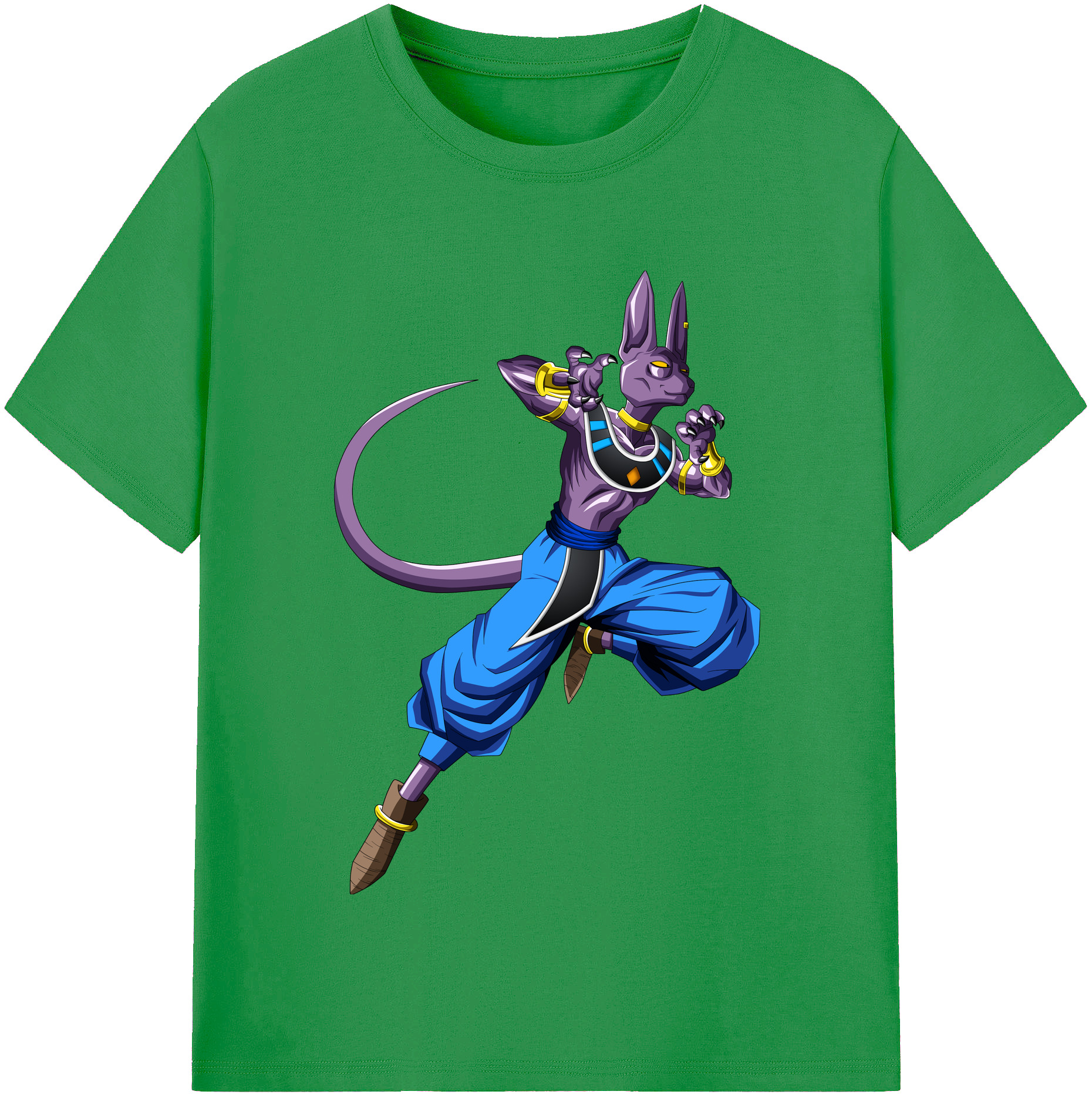 （画像用） ドラゴンボール ビルス 破壊神ビルス DRAGON BALL Beerus Birusu レディースカジュアルプリントTシャツ（綿100％）