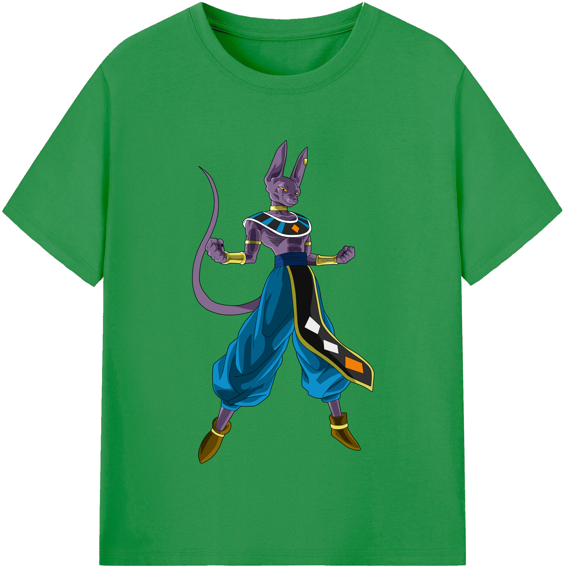 （画像用） ドラゴンボール ビルス 破壊神ビルス DRAGON BALL Beerus Birusu レディースカジュアルプリントTシャツ（綿100％）