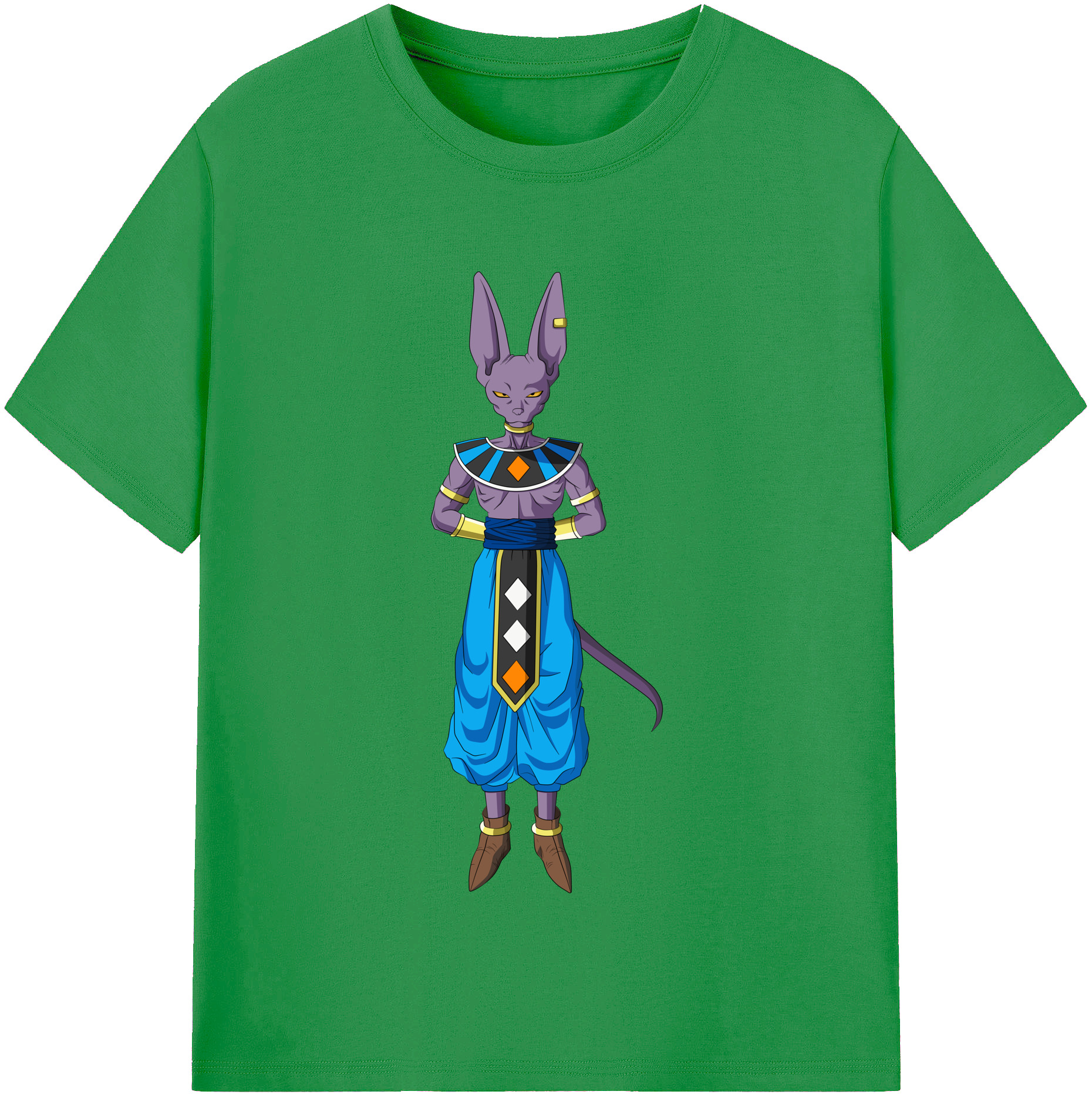 （画像用） ドラゴンボール ビルス 破壊神ビルス DRAGON BALL Beerus Birusu レディースカジュアルプリントTシャツ（綿100％）