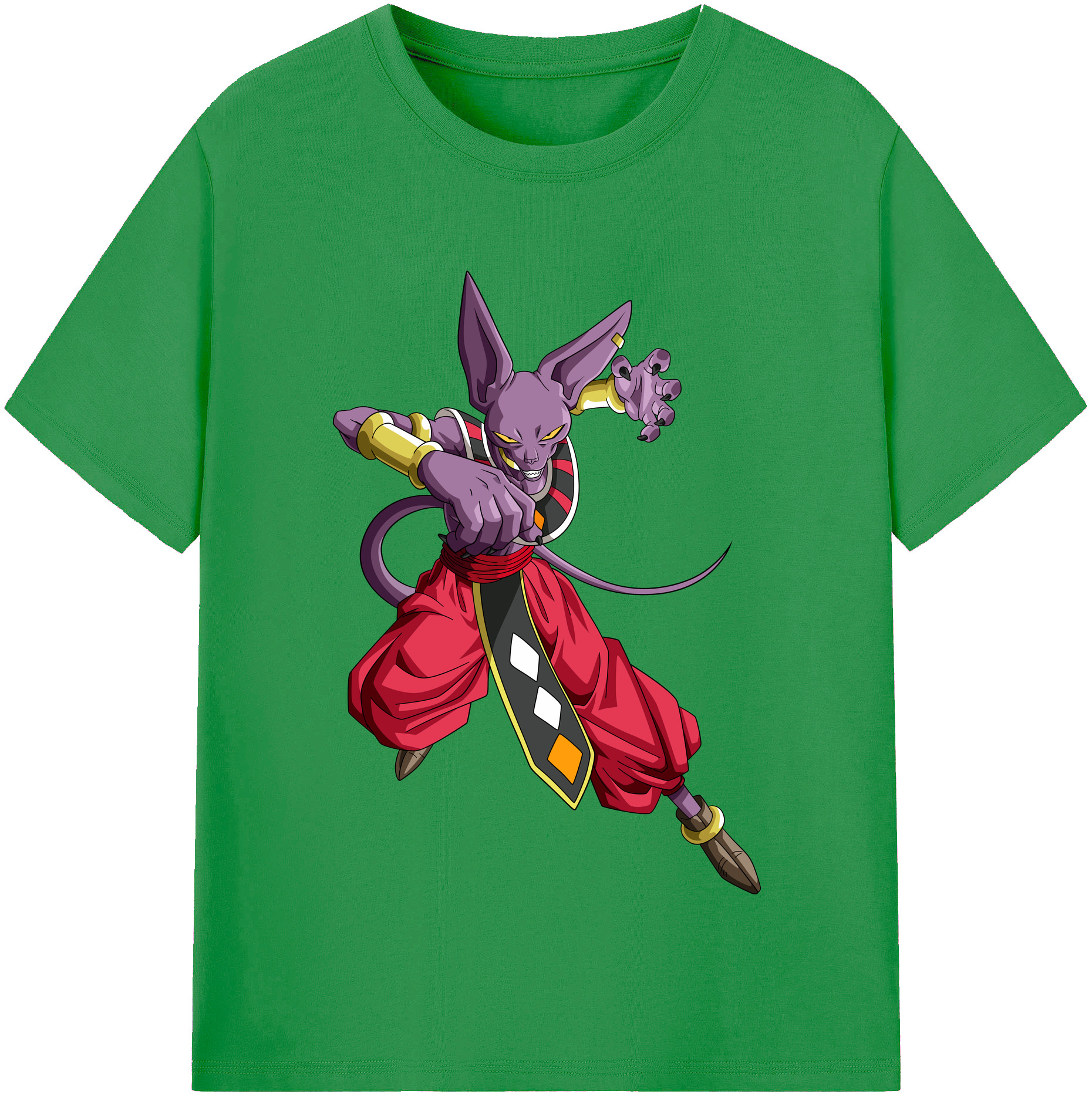 （画像用） ドラゴンボール ビルス 破壊神ビルス DRAGON BALL Beerus Birusu レディースカジュアルプリントTシャツ（綿100％）