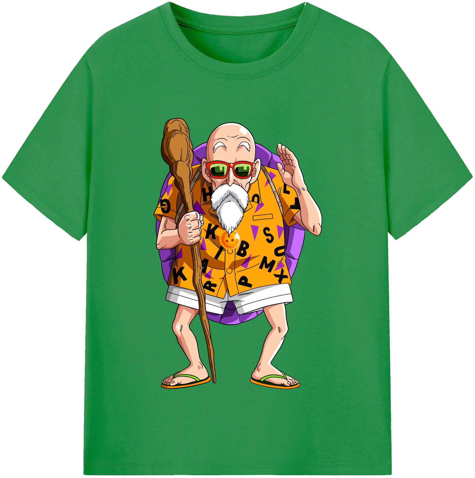 （画像用） ドラゴンボール 亀仙人（かめせんにん） DRAGON BALL Master Roshi Kame Sennin レディースカジュアルプリントTシャツ（綿100％）