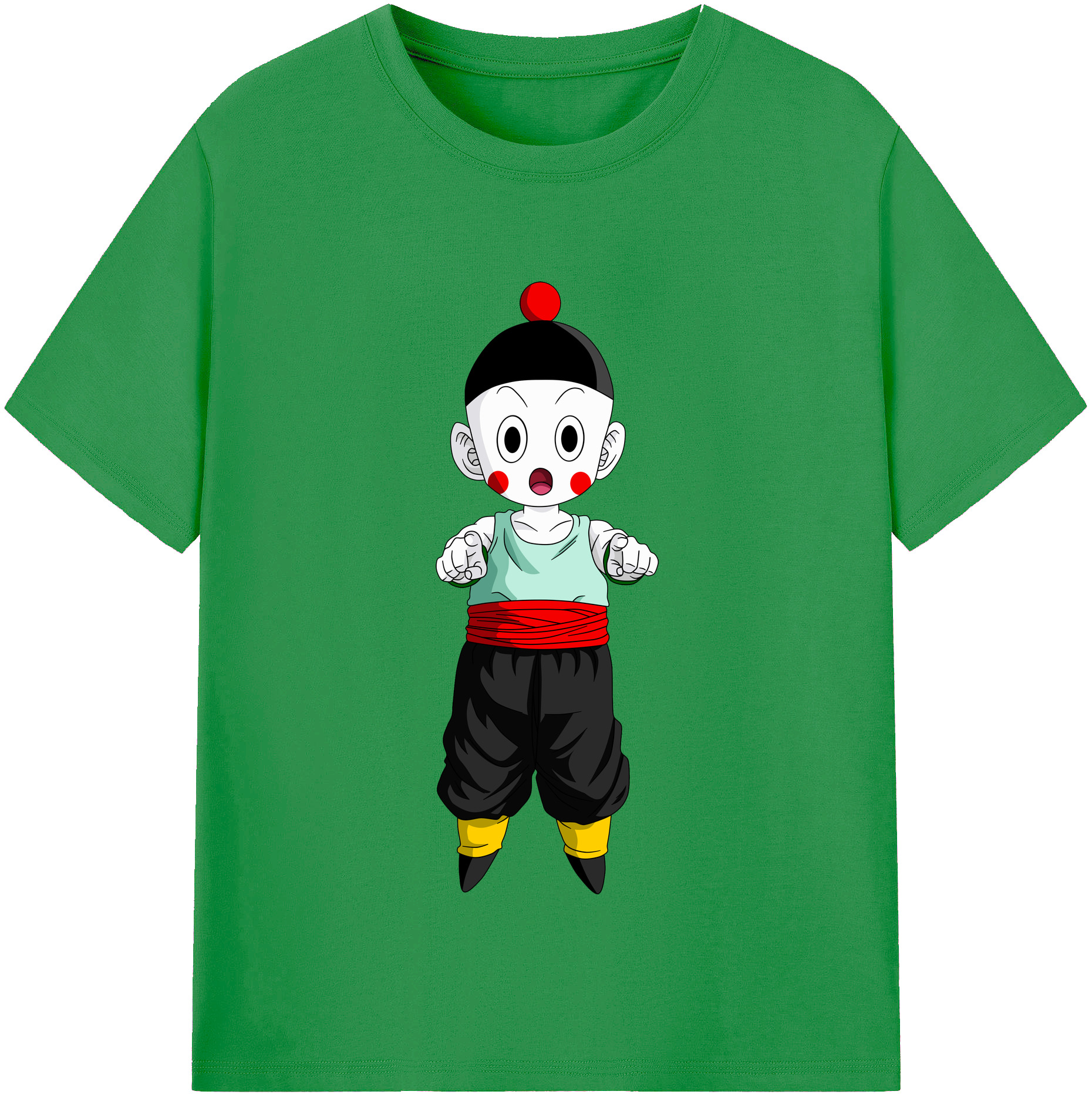 （画像用） ドラゴンボール 餃子（チャオズ）DRAGON BALL Chaoz レディースカジュアルプリントTシャツ（綿100％）