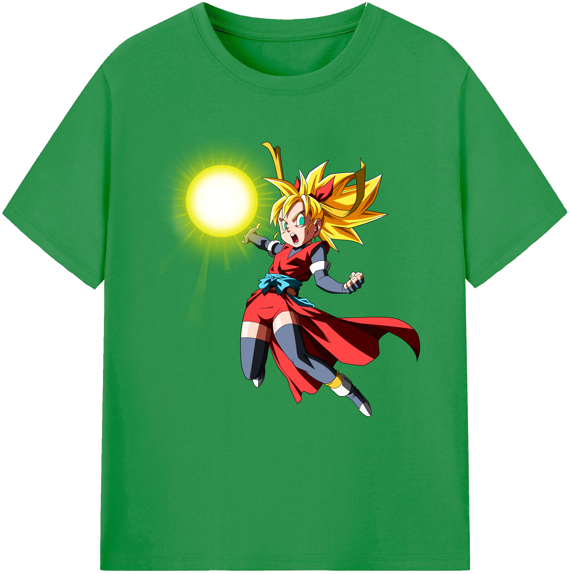 （画像用） ドラゴンボール カリフラ DRAGON BALL Caulifla レディースカジュアルプリントTシャツ（綿100％）