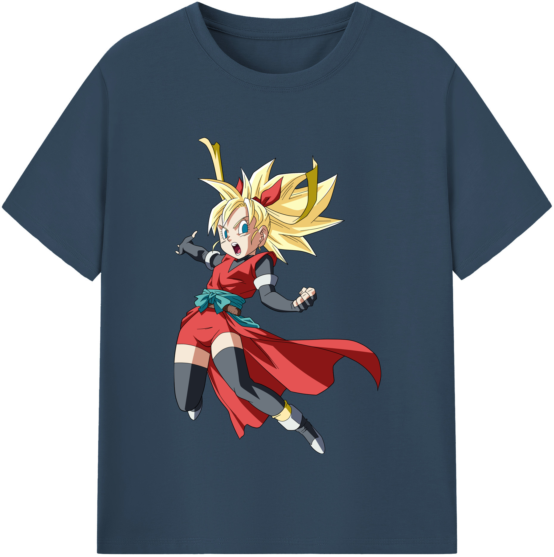 （画像用） ドラゴンボール カリフラ DRAGON BALL Caulifla レディースカジュアルプリントTシャツ（綿100％）