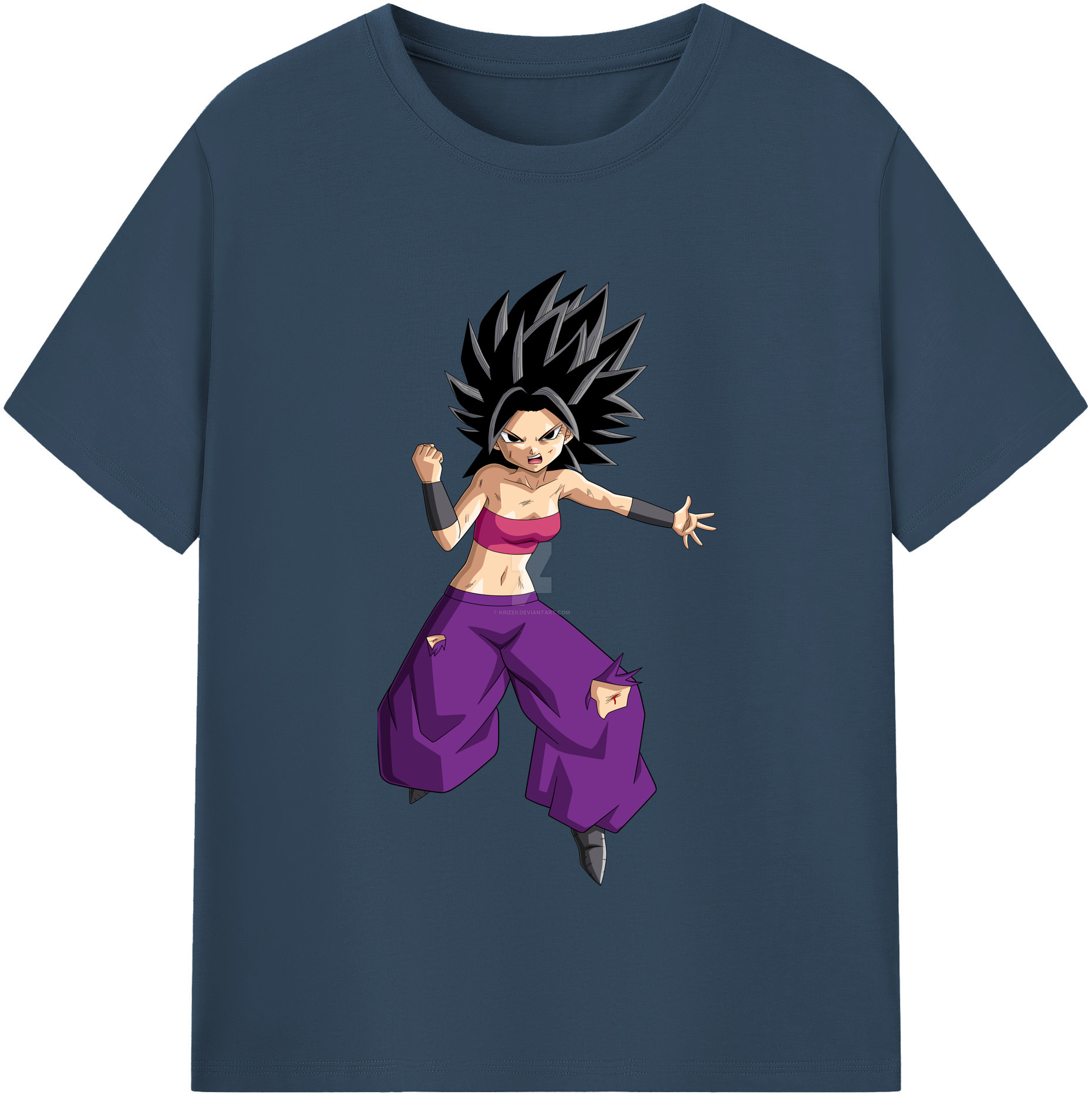 （画像用） ドラゴンボール カリフラ DRAGON BALL Caulifla レディースカジュアルプリントTシャツ（綿100％）