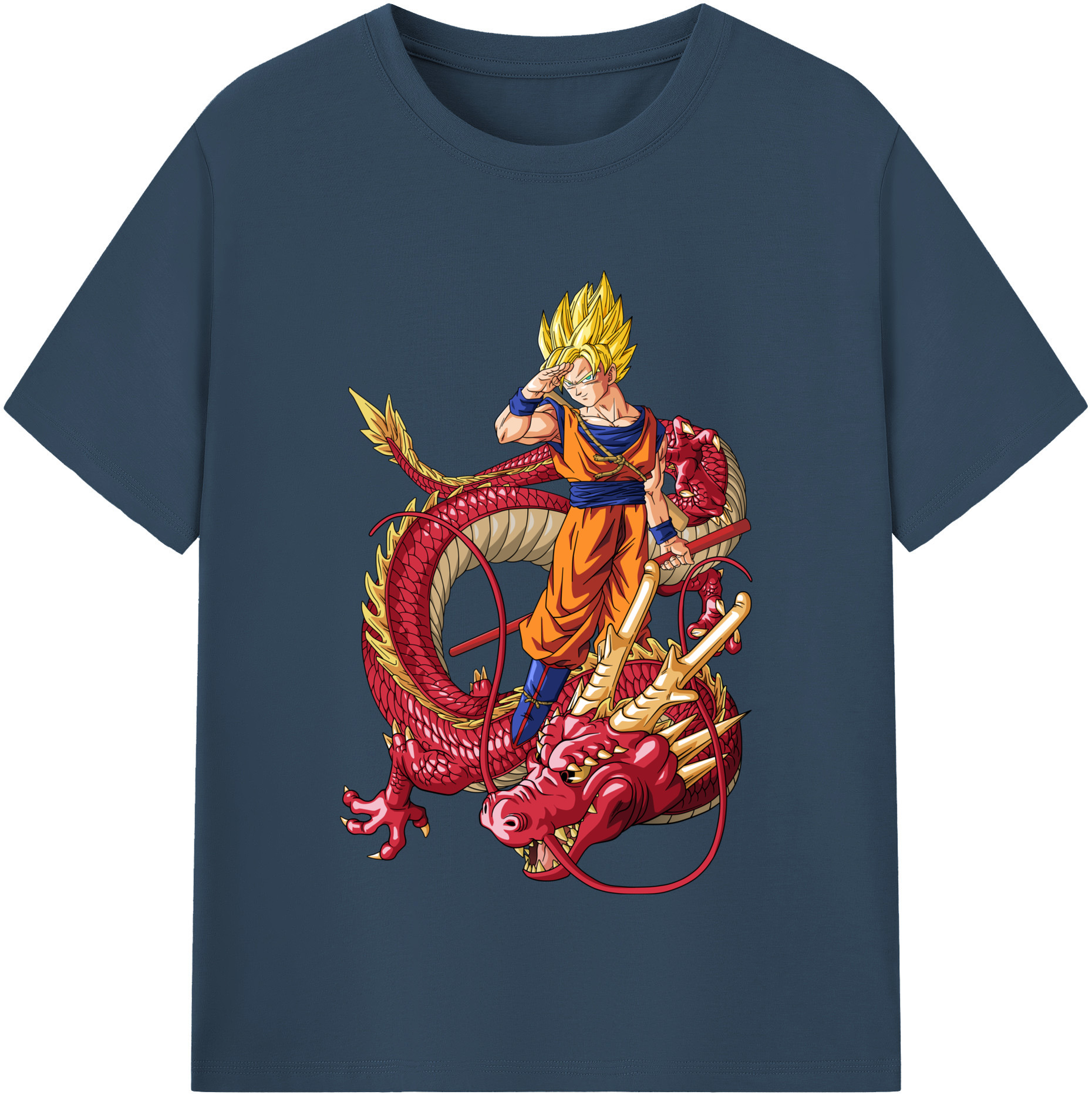 （画像用） ドラゴンボール 孫悟空（そん ごくう）Son Goku カカロット DRAGON BALL Kakarotto レディースカジュアルプリントTシャツ（綿100％）