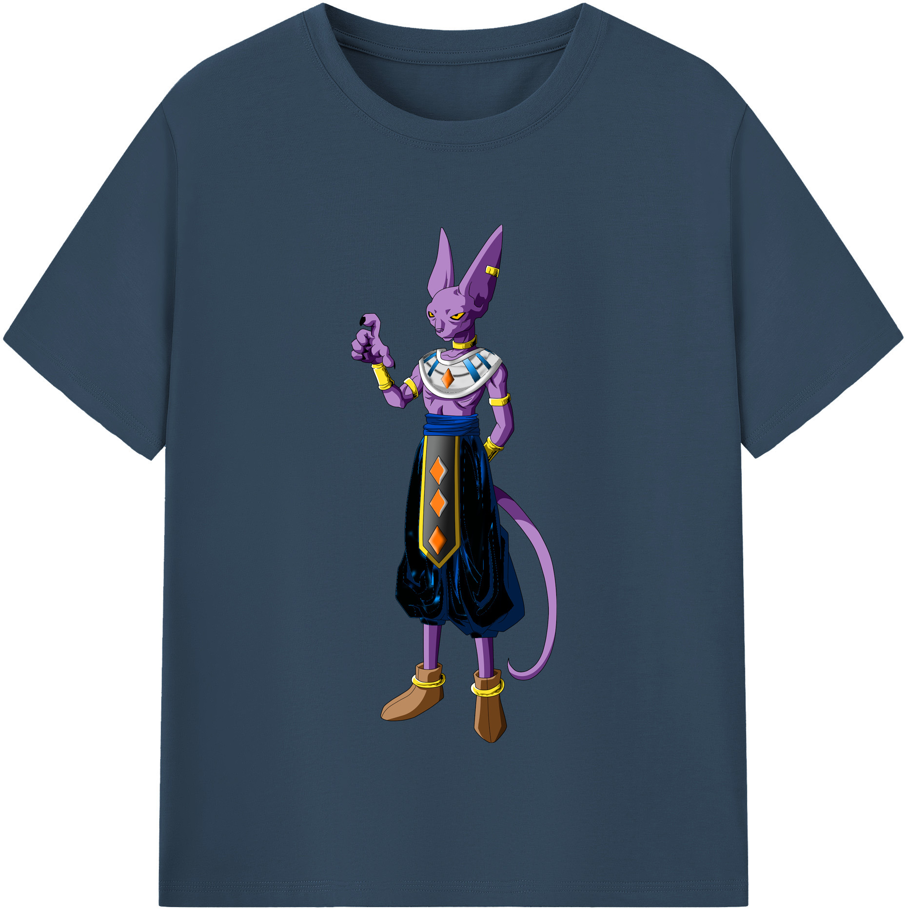 （画像用） ドラゴンボール ビルス 破壊神ビルス DRAGON BALL Beerus Birusu レディースカジュアルプリントTシャツ（綿100％）