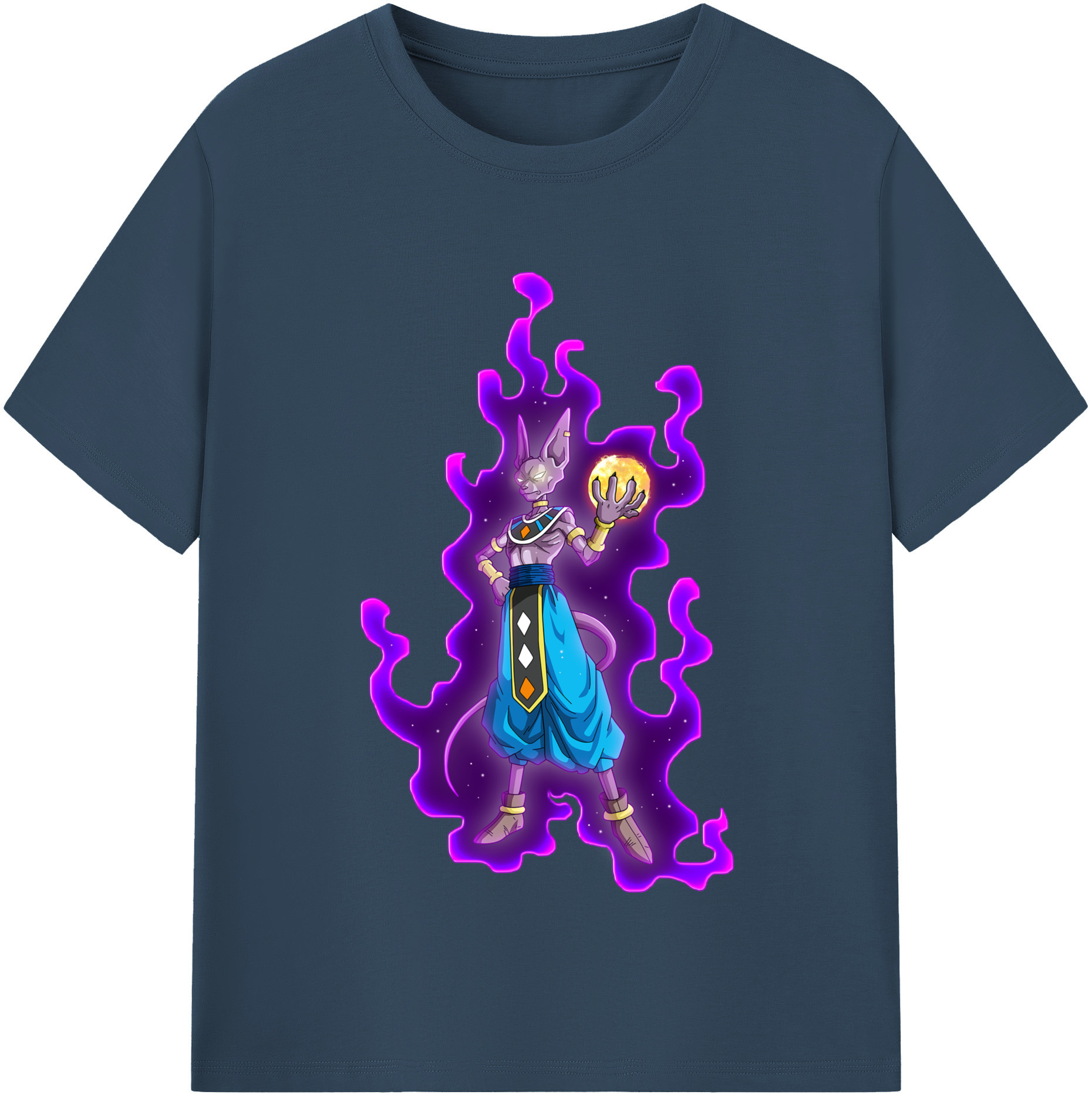 （画像用） ドラゴンボール ビルス 破壊神ビルス DRAGON BALL Beerus Birusu レディースカジュアルプリントTシャツ（綿100％）