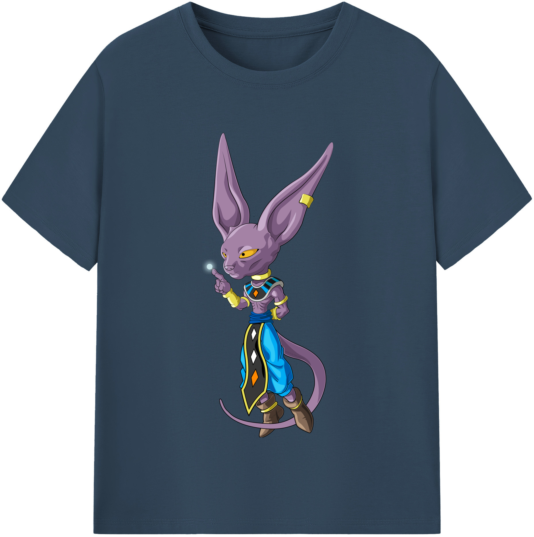 （画像用） ドラゴンボール ビルス 破壊神ビルス DRAGON BALL Beerus Birusu レディースカジュアルプリントTシャツ（綿100％）