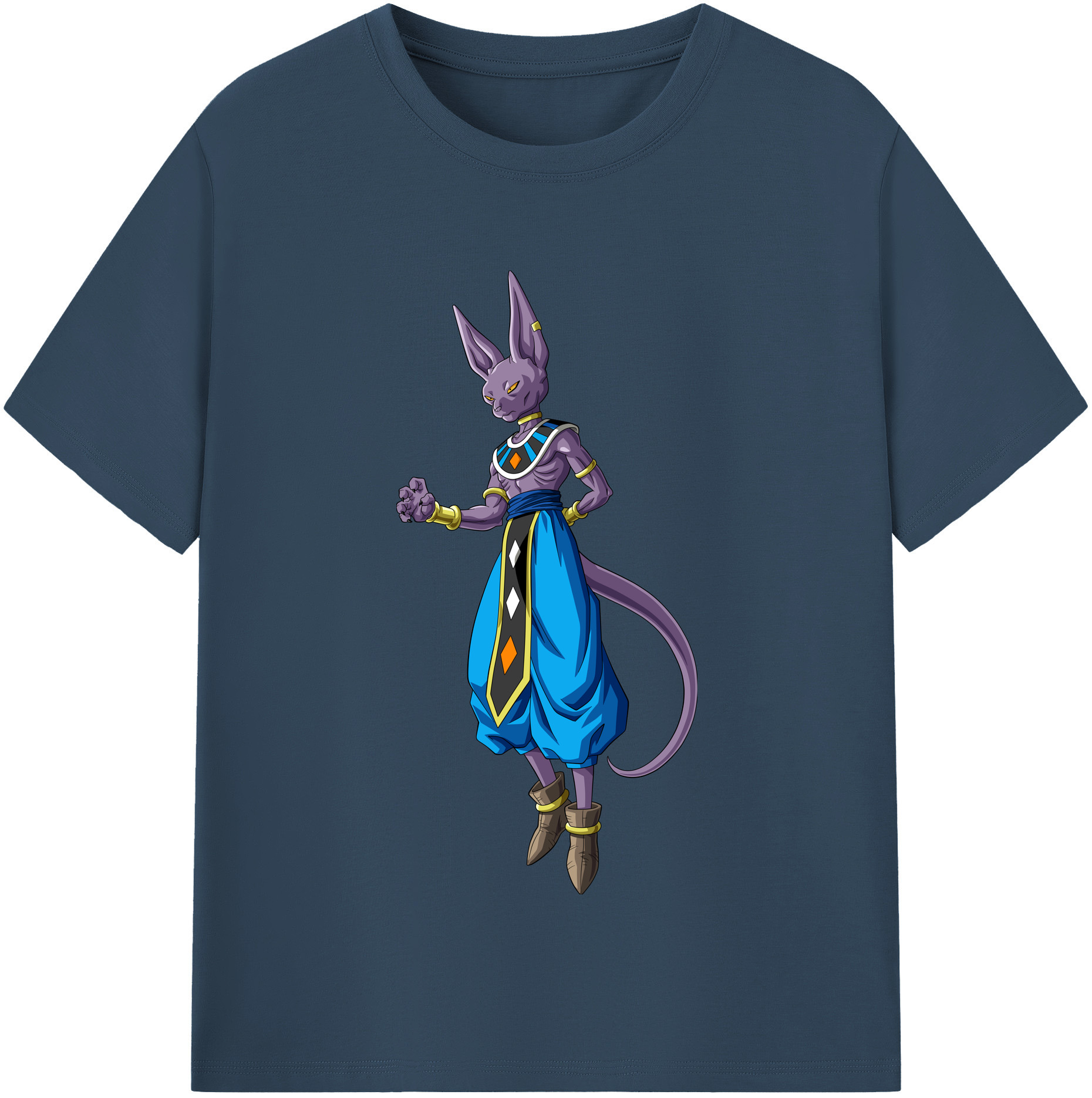（画像用） ドラゴンボール ビルス 破壊神ビルス DRAGON BALL Beerus Birusu レディースカジュアルプリントTシャツ（綿100％）