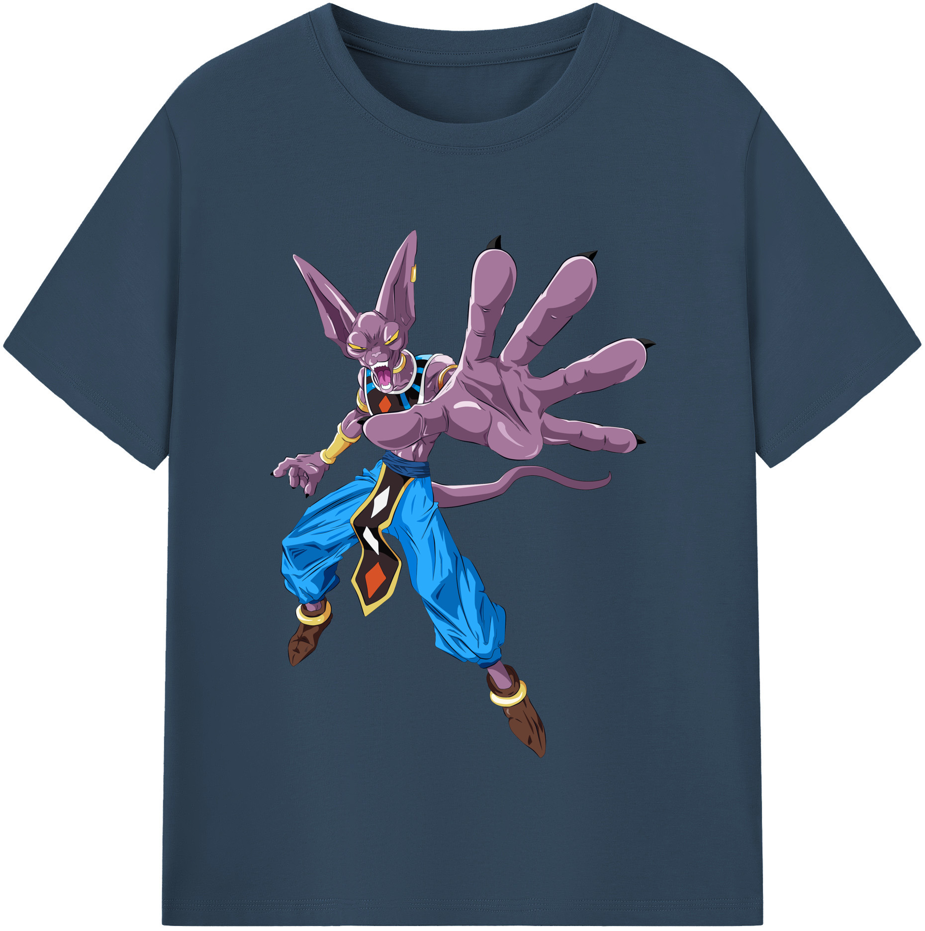 （画像用） ドラゴンボール ビルス 破壊神ビルス DRAGON BALL Beerus Birusu レディースカジュアルプリントTシャツ（綿100％）